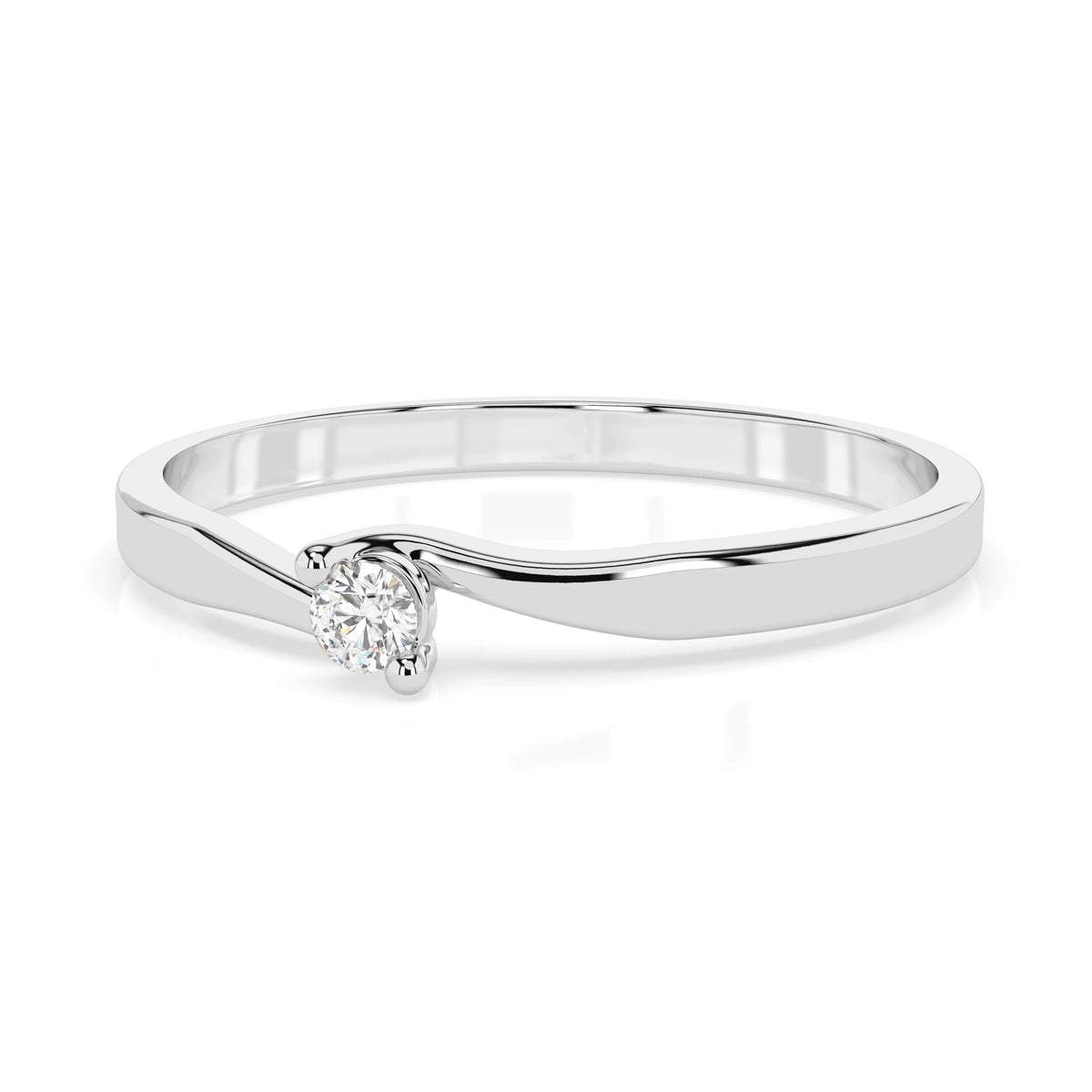 Inel de Logodnă Solitaire din Aur, Diamant Rotund Briliant 0,04 CT