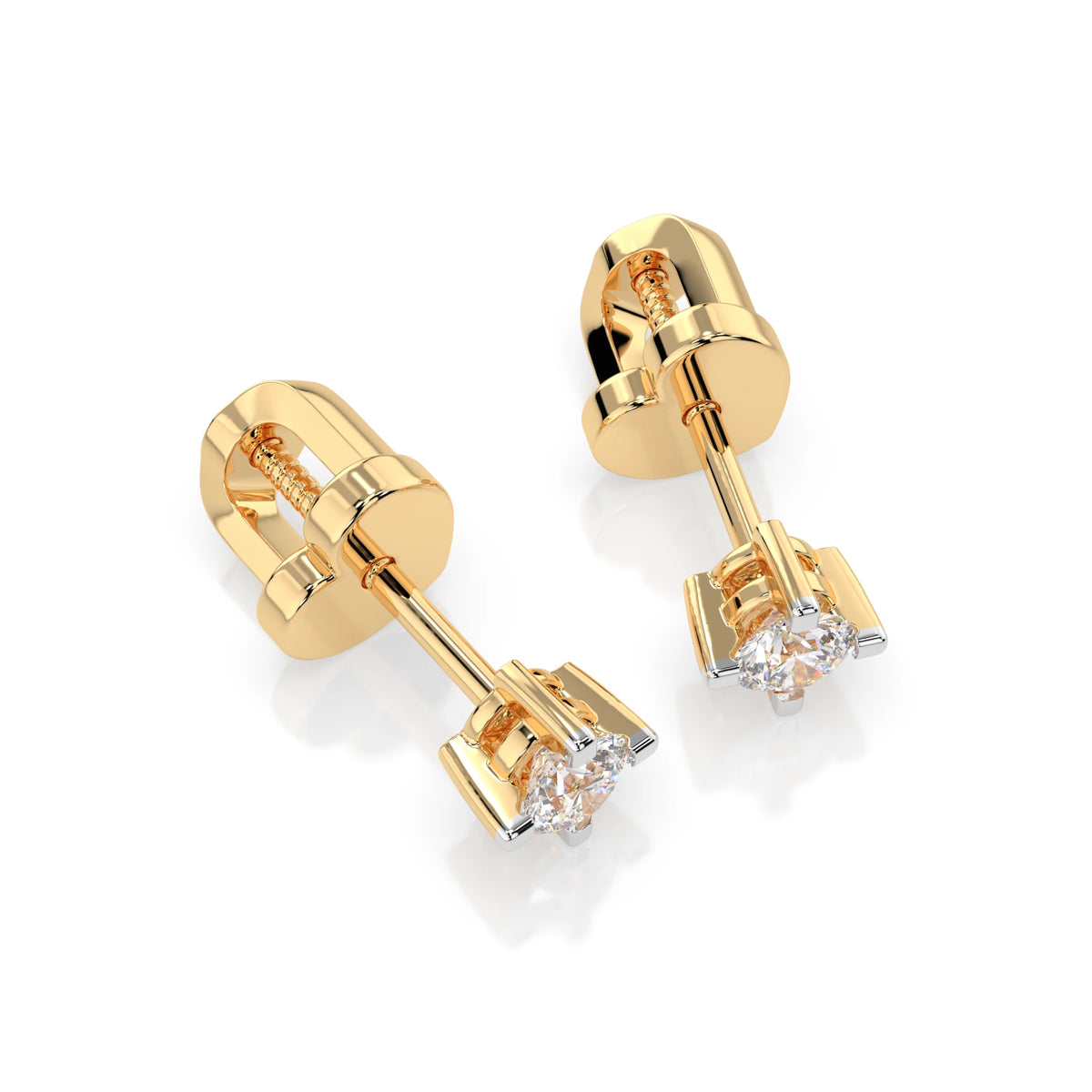 Cercei din Aur cu Diamante, Forma Rotund Briliant, 0,20 CT