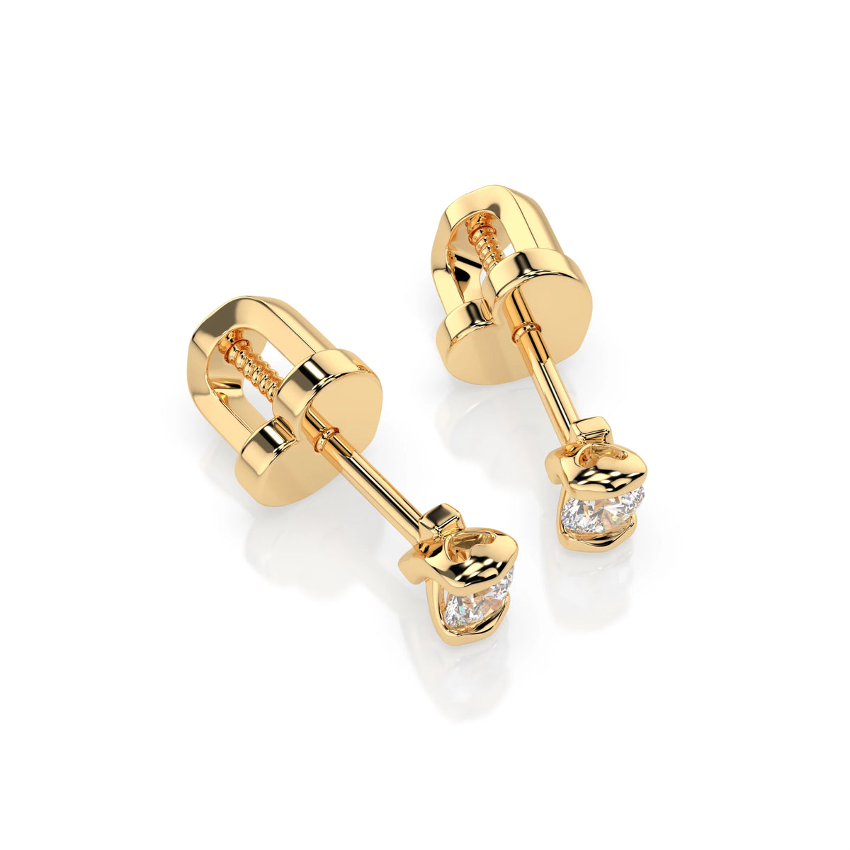 Cercei din Aur cu Diamante, Forma Rotund Briliant, 0,30 CT