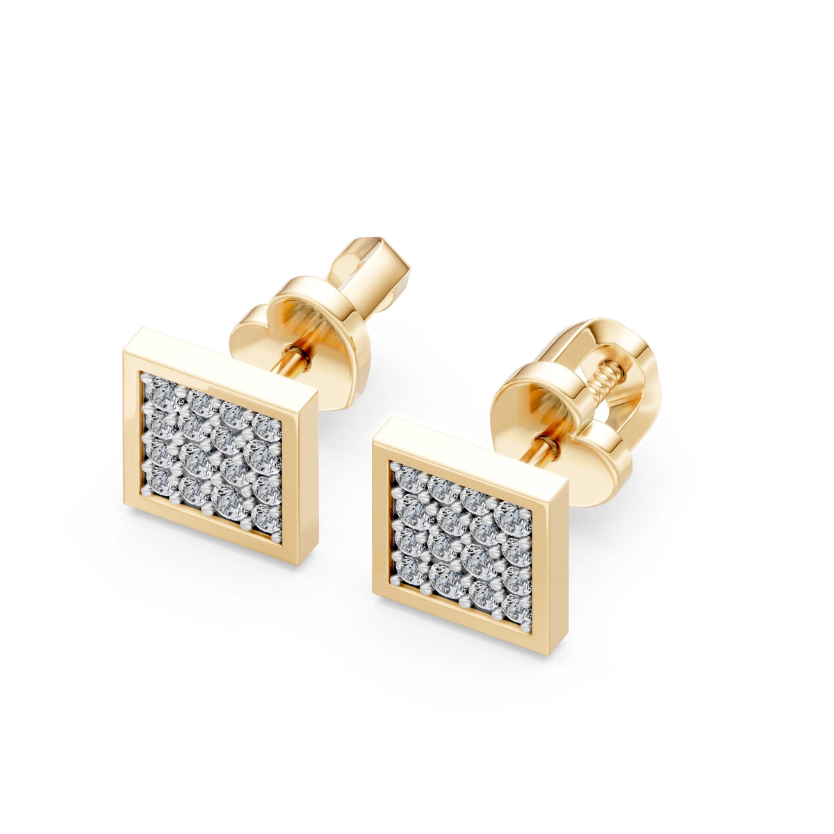 Cercei din Aur cu Diamante, Forma Rotund Briliant, 0,26 CT