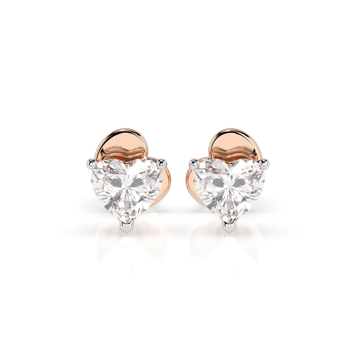 Cercei din Aur cu Diamante, Forma Inimă, 0,60 CT