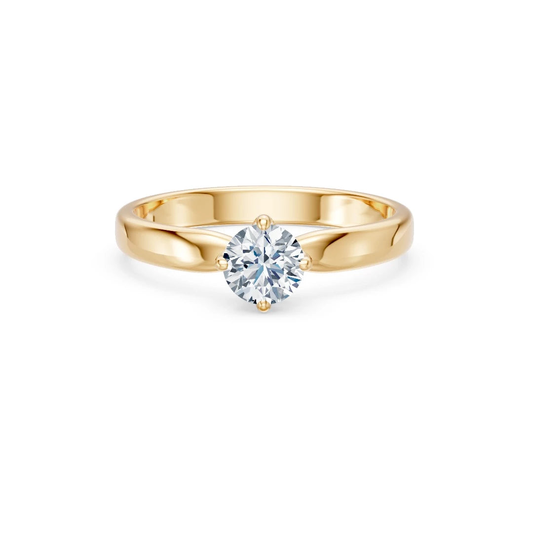 Inel de Logodnă Solitaire din Aur, Diamant Rotund Briliant 0,45 CT