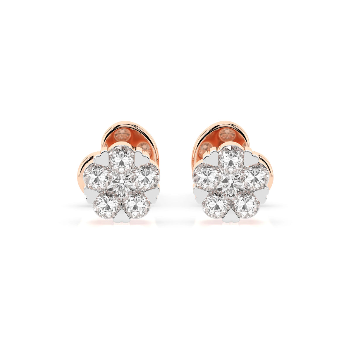 Cercei din Aur cu Diamante, Forma Rotund Briliant, 0,24 CT