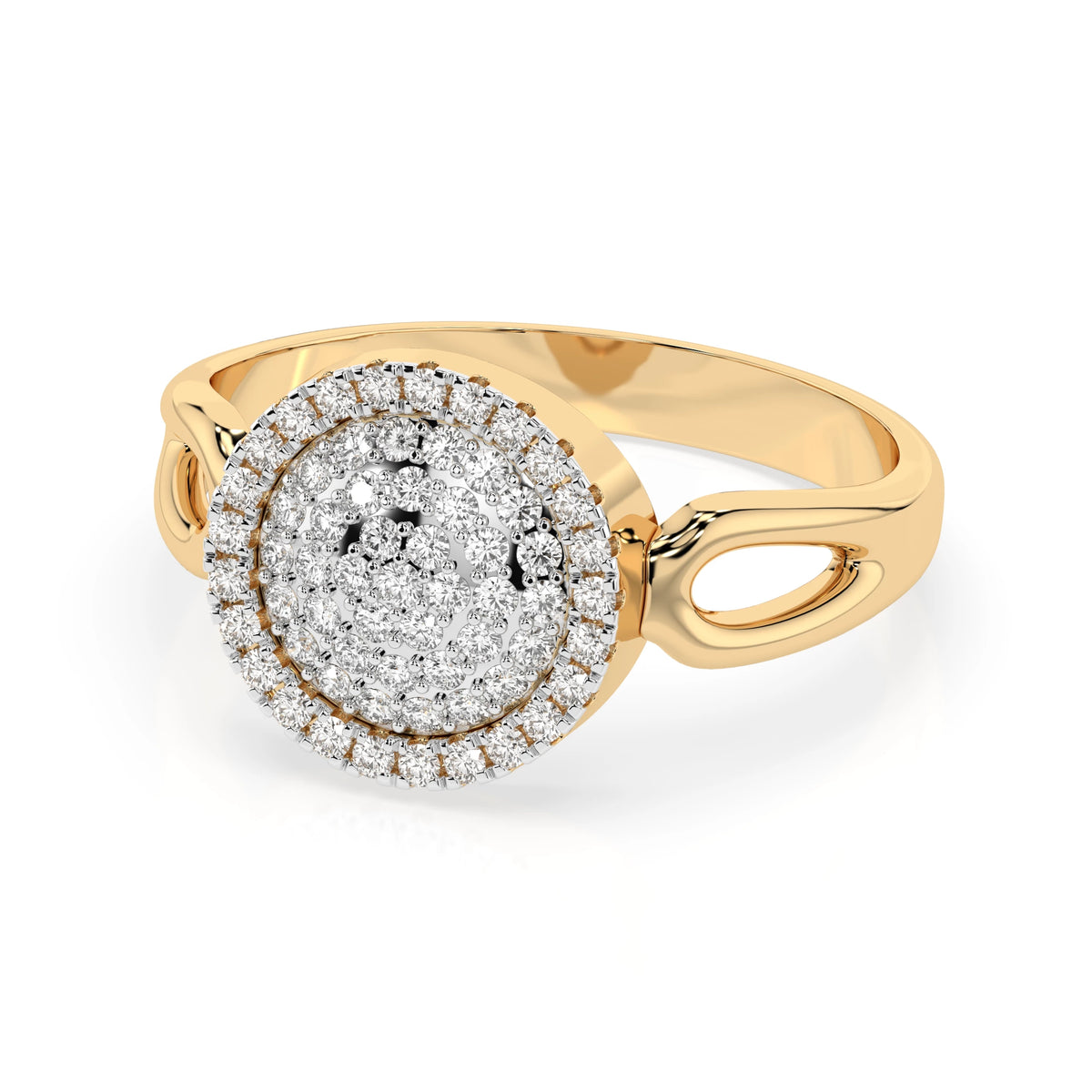 Inel din Aur cu Diamante, Forma Rotund Briliant, 0,52 CT