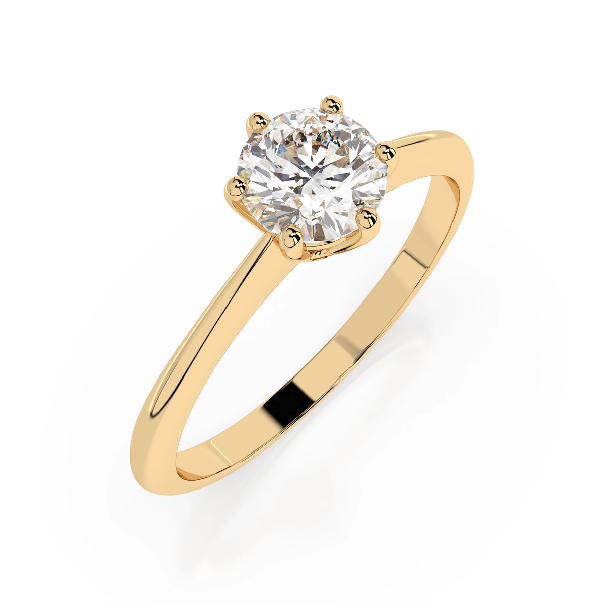 Inel de Logodnă Solitaire din Aur, Diamant Rotund Briliant 0,50 CT