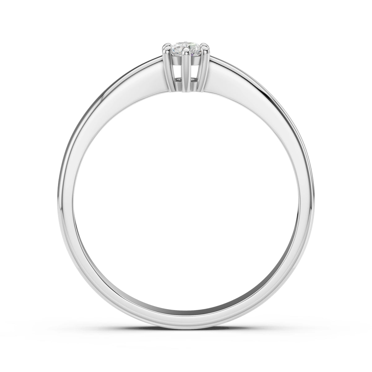 Inel de Logodnă Solitaire din Aur, Diamant Rotund Briliant 0,10 CT