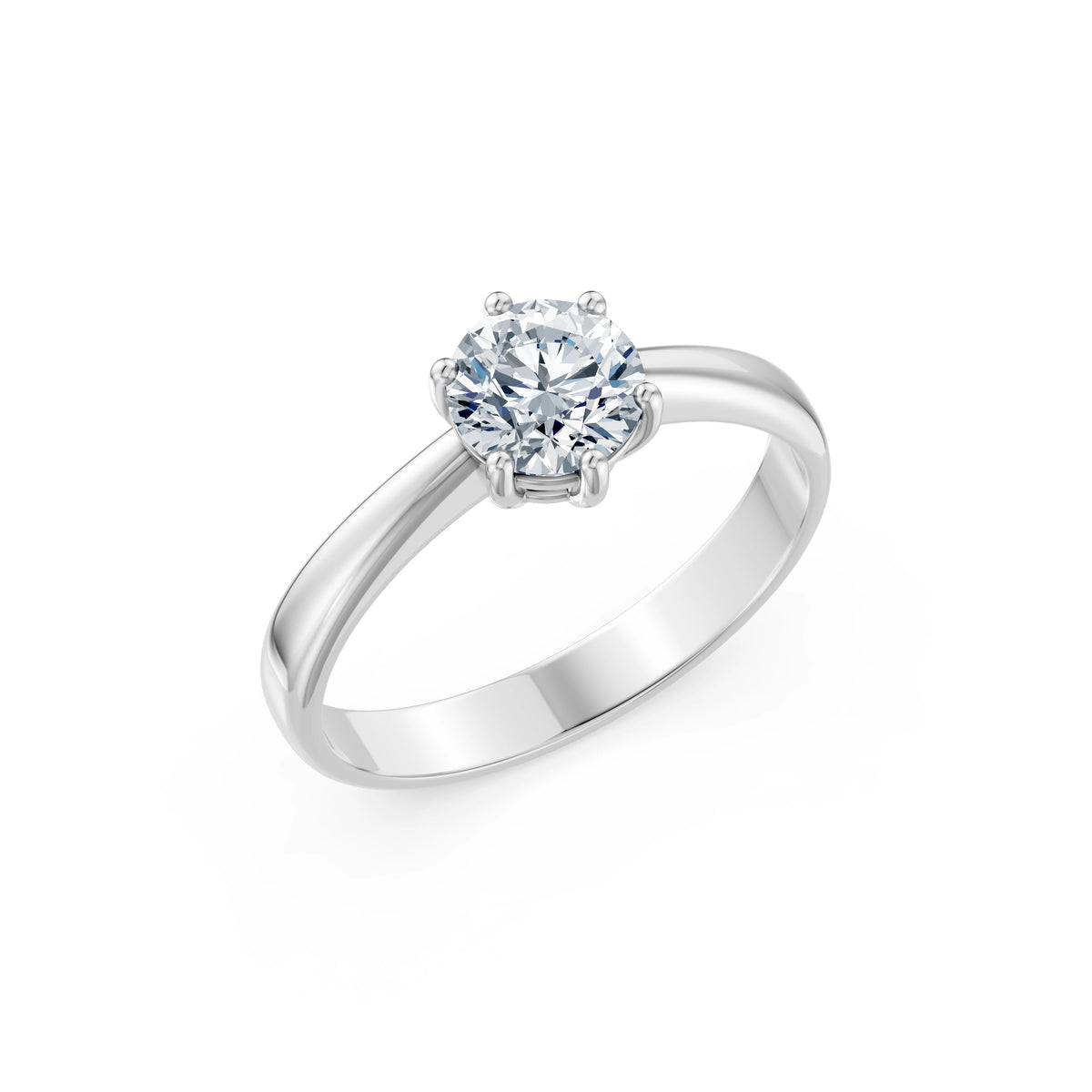 Inel de Logodnă Solitaire din Aur, Diamant Rotund Briliant 1,00 CT