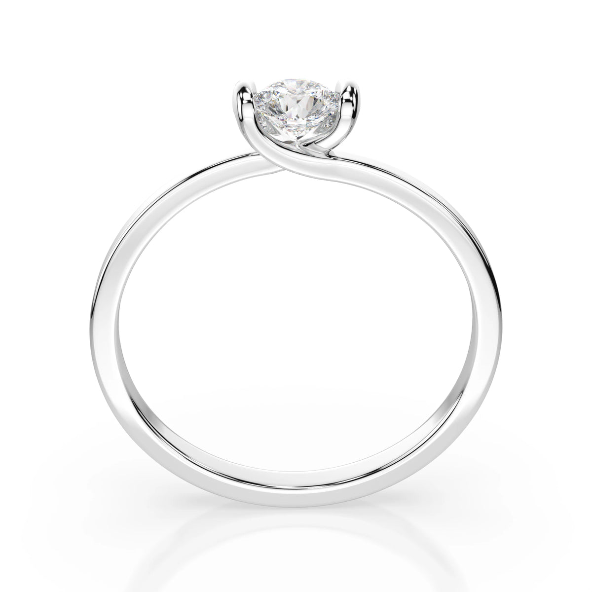 Inel de Logodnă Solitaire din Aur, Diamant Rotund Briliant 0,10 CT