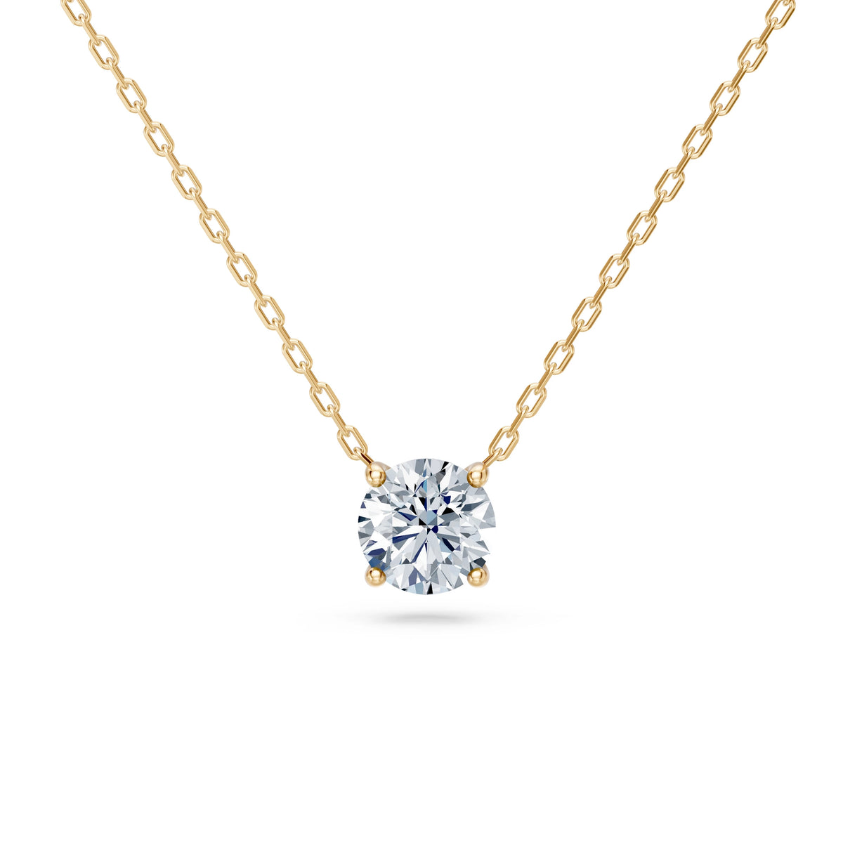 Colier din Aur cu Diamant, Forma Rotund Briliant, 0,70 CT