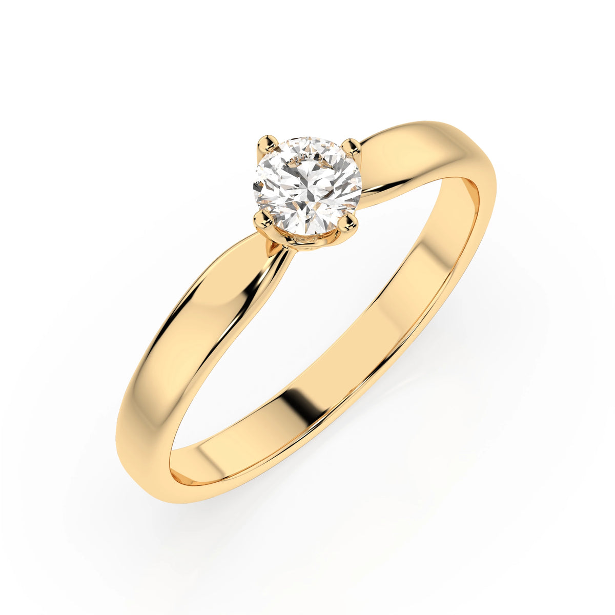 Inel de Logodnă Solitaire din Aur, Diamant Rotund Briliant 0,25 CT