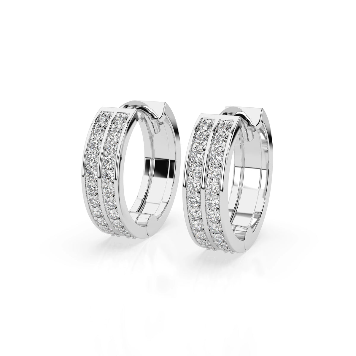Cercei din Aur cu Diamante, Forma Rotund Briliant, 0,35 CT