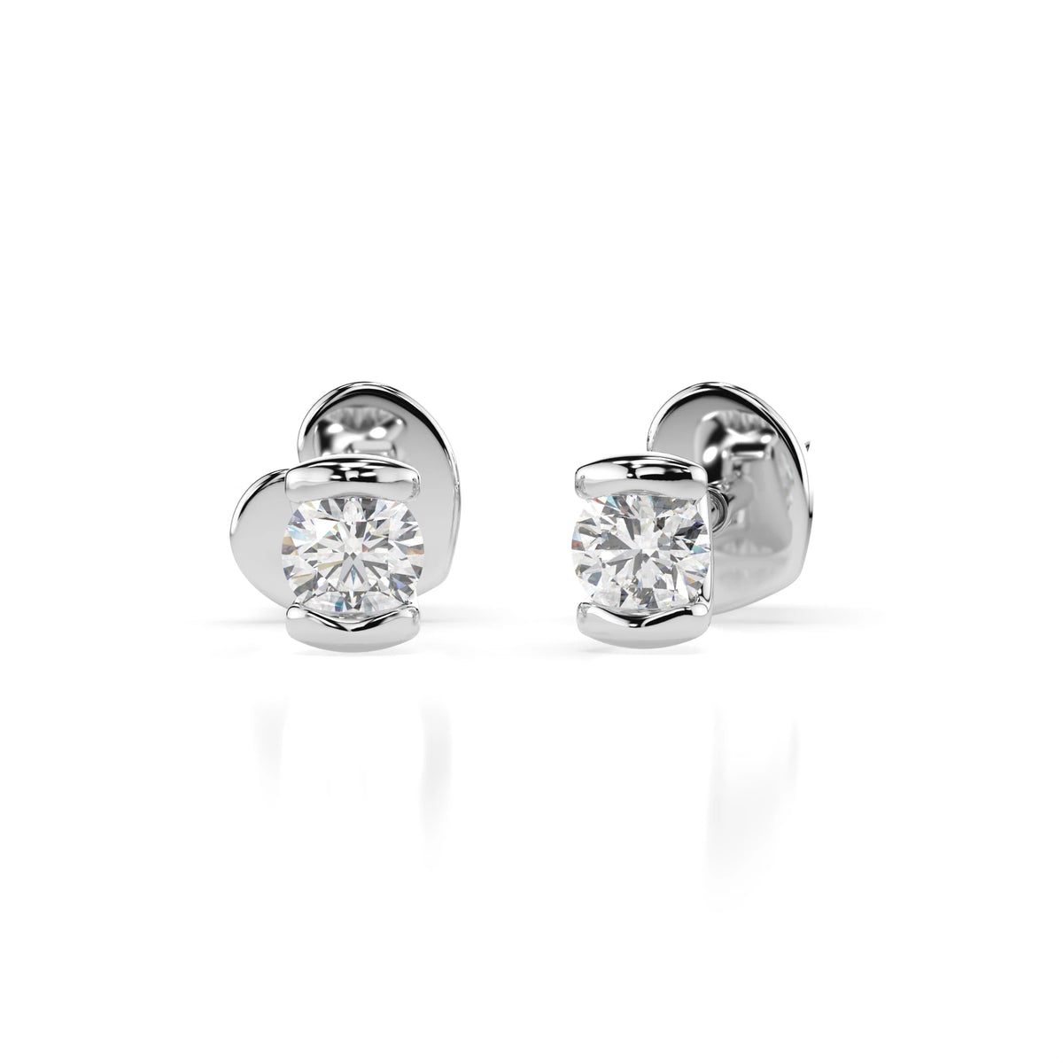 Cercei din Aur cu Diamante, Forma Rotund Briliant, 0,20 CT