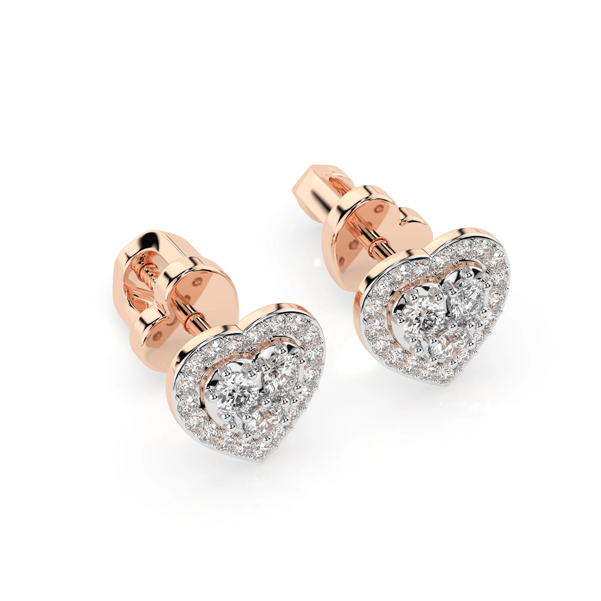 Cercei din Aur cu Diamante, Forma Rotund Briliant, 0,34 CT