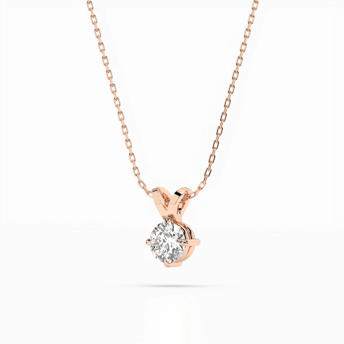 Colier din Aur cu Diamant, Forma Rotund Briliant, 0,50 CT