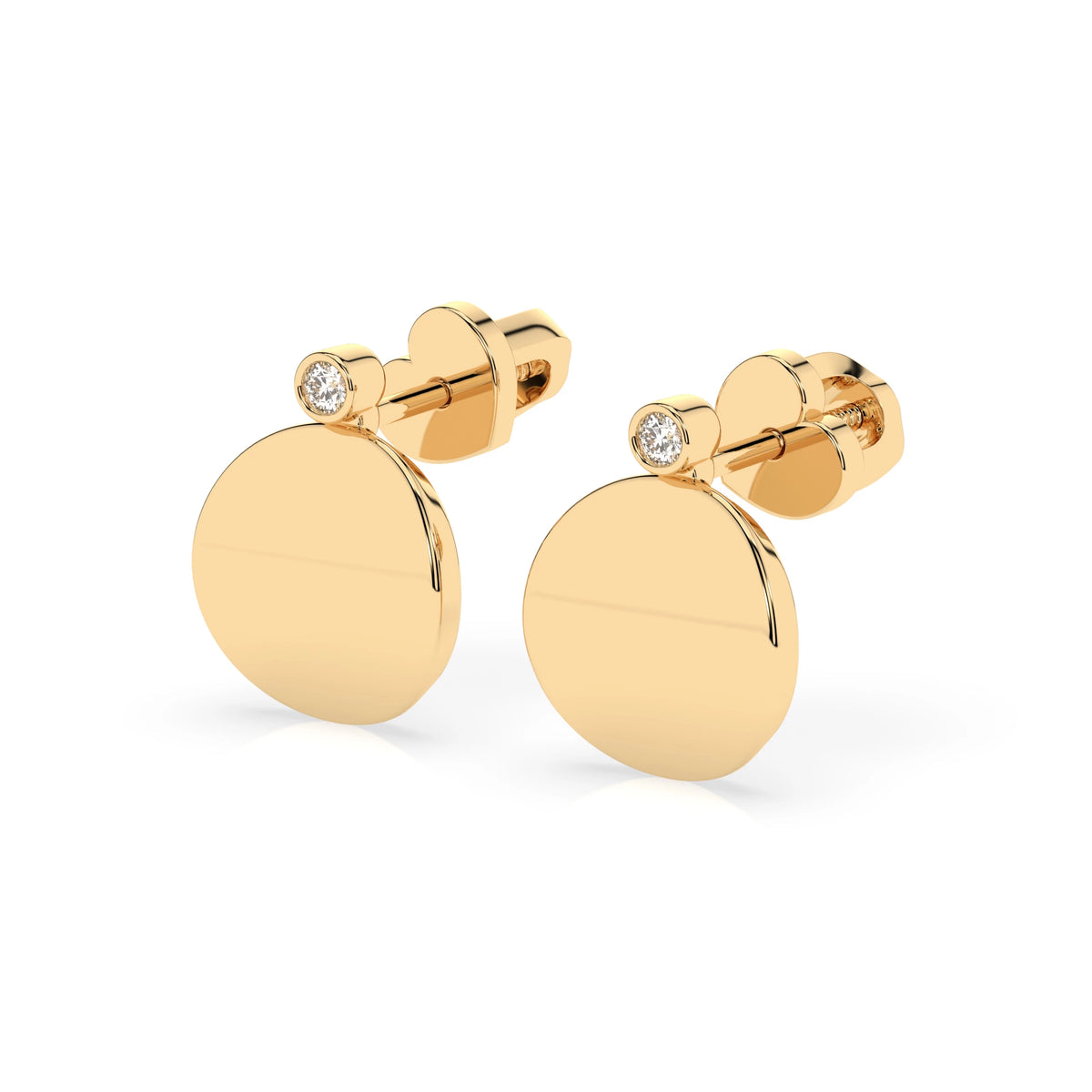 Cercei din Aur cu Diamante, Forma Rotund Briliant, 0,04 CT