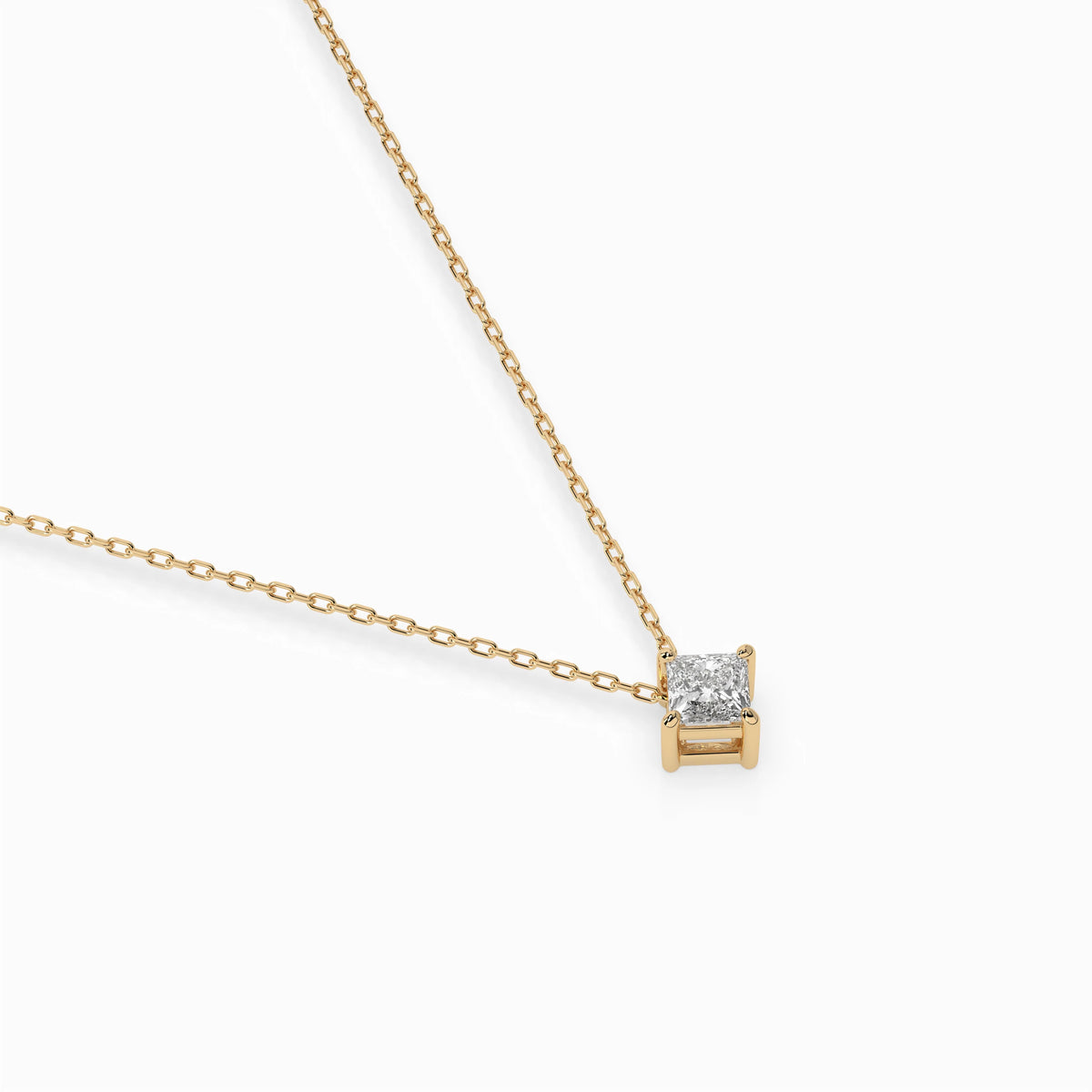 Colier din Aur cu Diamant, Forma Princess, 0,10 CT