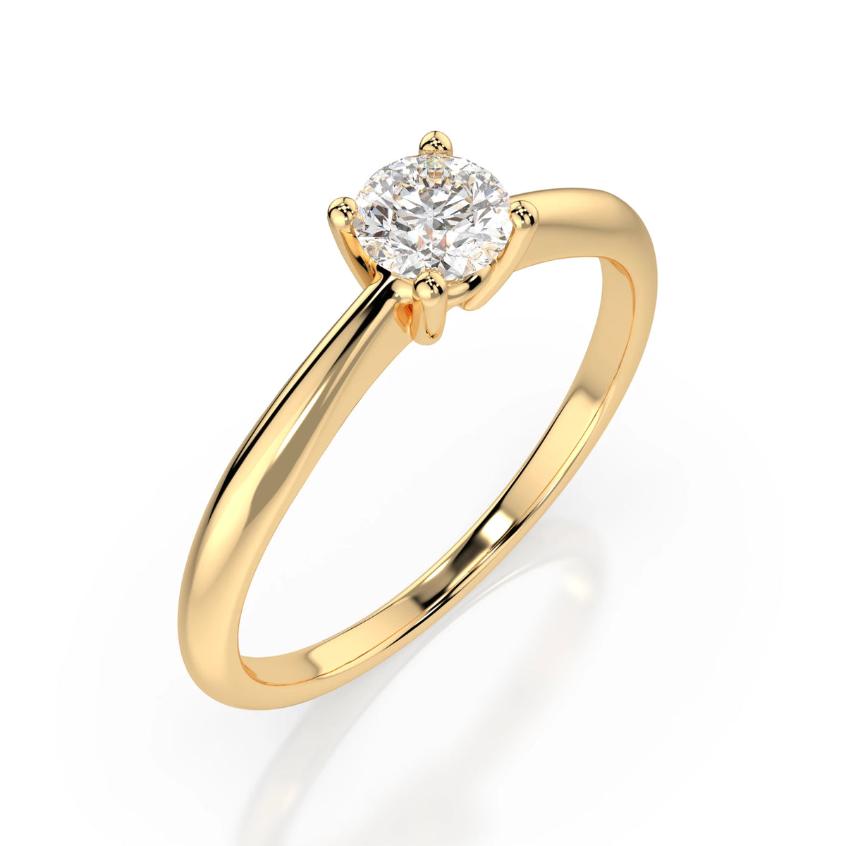 Inel de Logodnă Solitaire din Aur, Diamant Rotund Briliant 0,35 CT