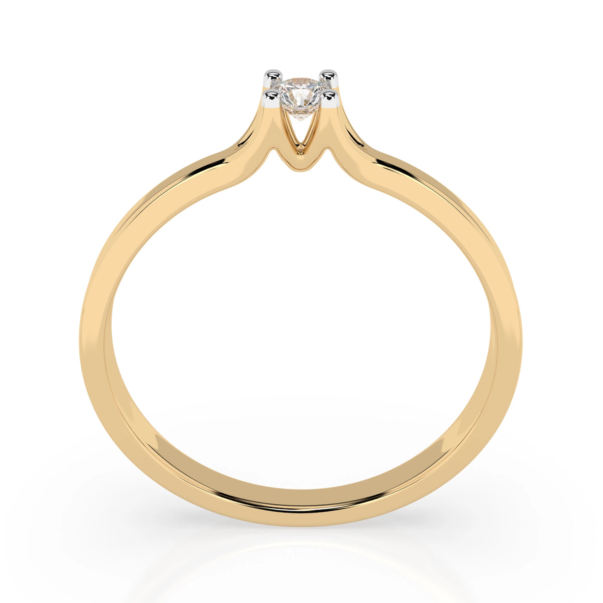 Inel de Logodnă Solitaire din Aur, Diamant Rotund Briliant 0,06 CT