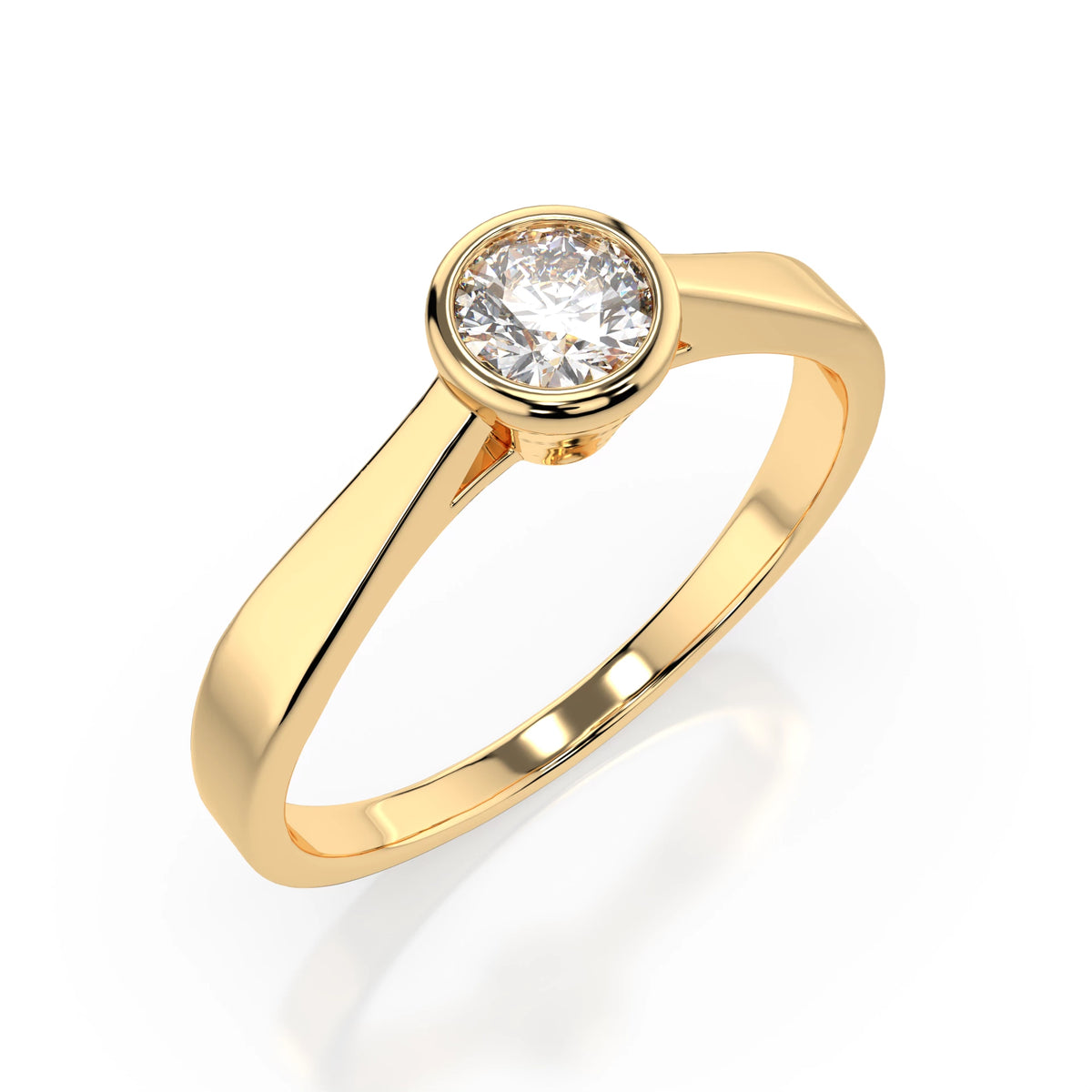 Inel de Logodnă Solitaire din Aur, Diamant Rotund Briliant 0,30 CT
