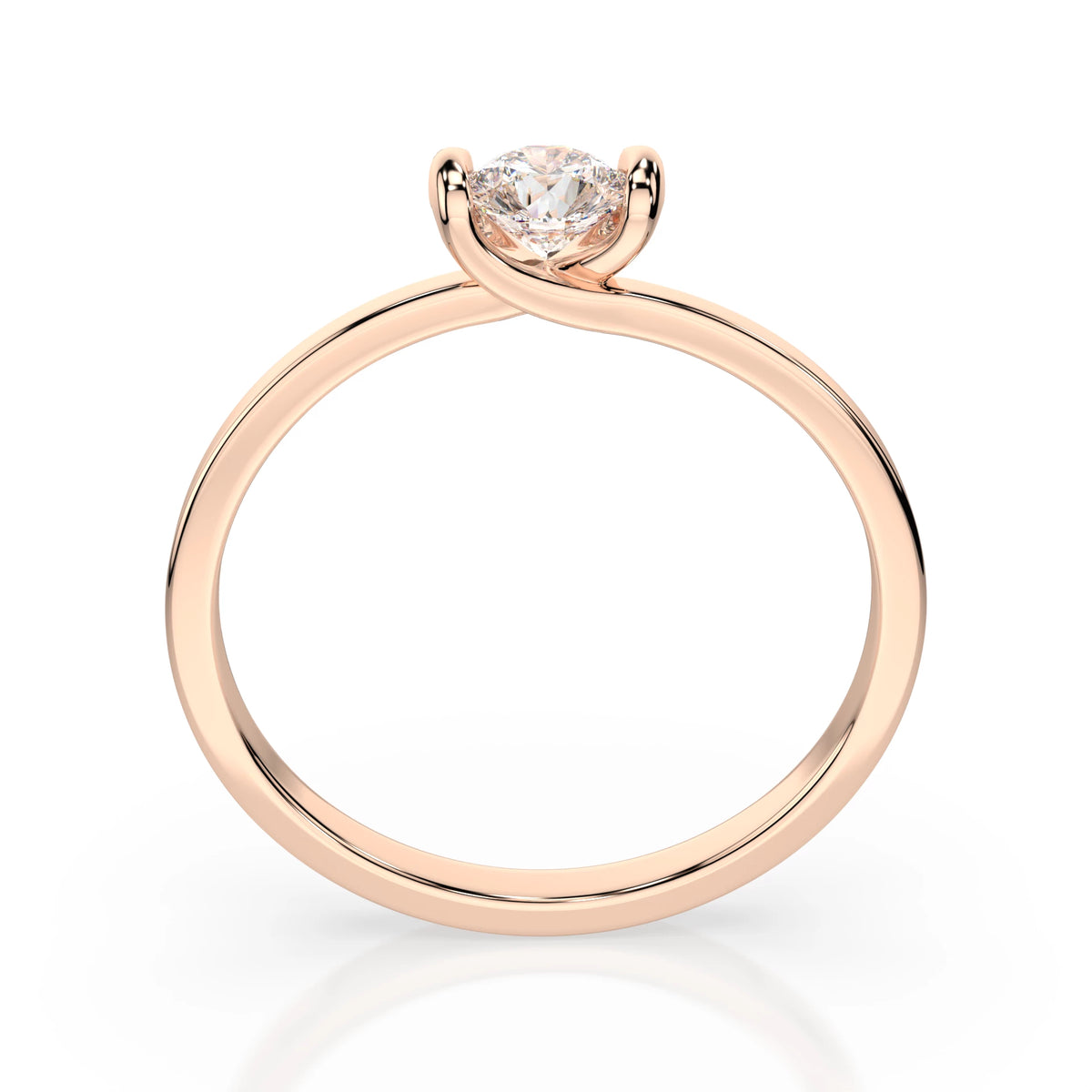 Inel de Logodnă Solitaire din Aur, Diamant Rotund Briliant 0,10 CT