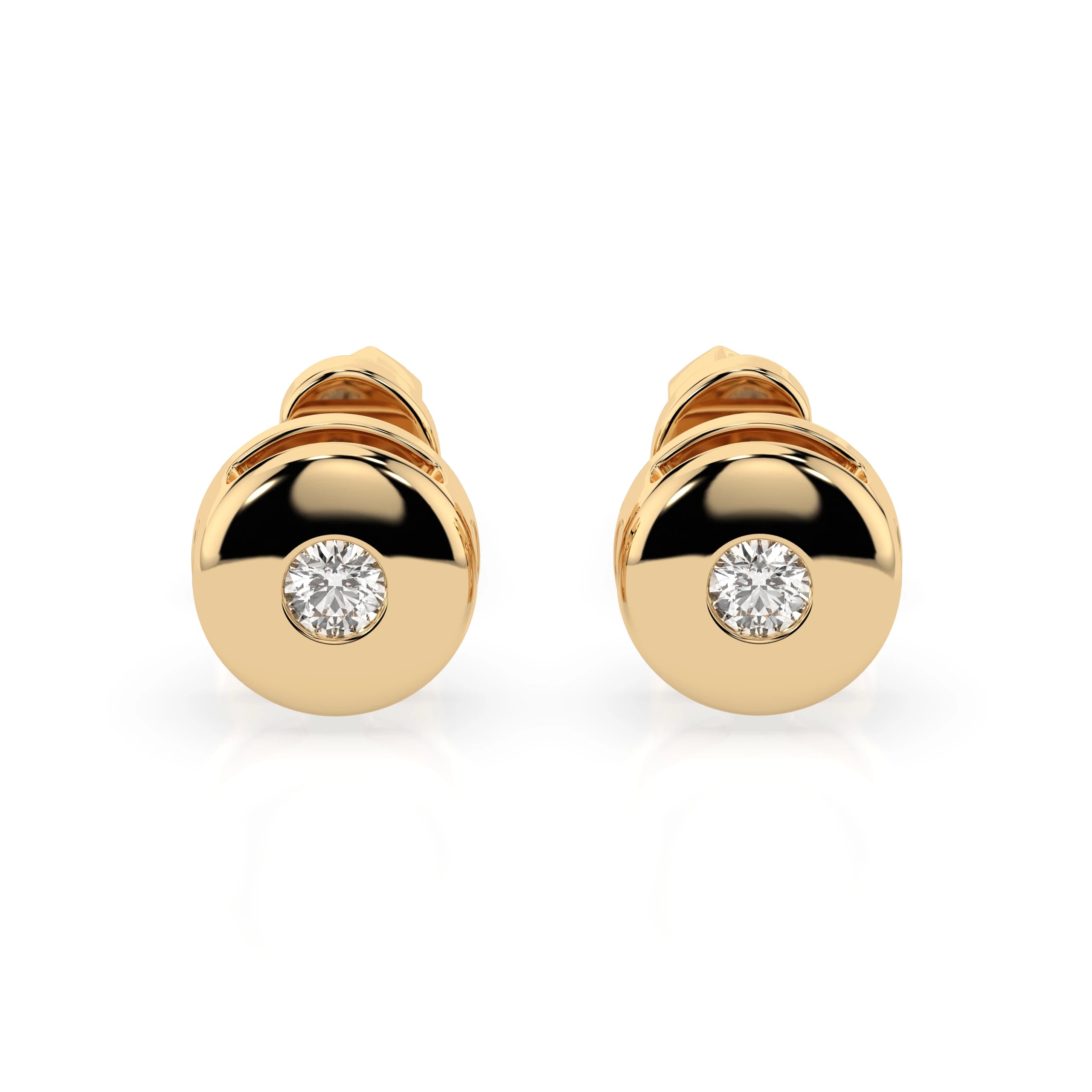 Cercei din Aur cu Diamante Rotunde Briliant 0.08 CT
