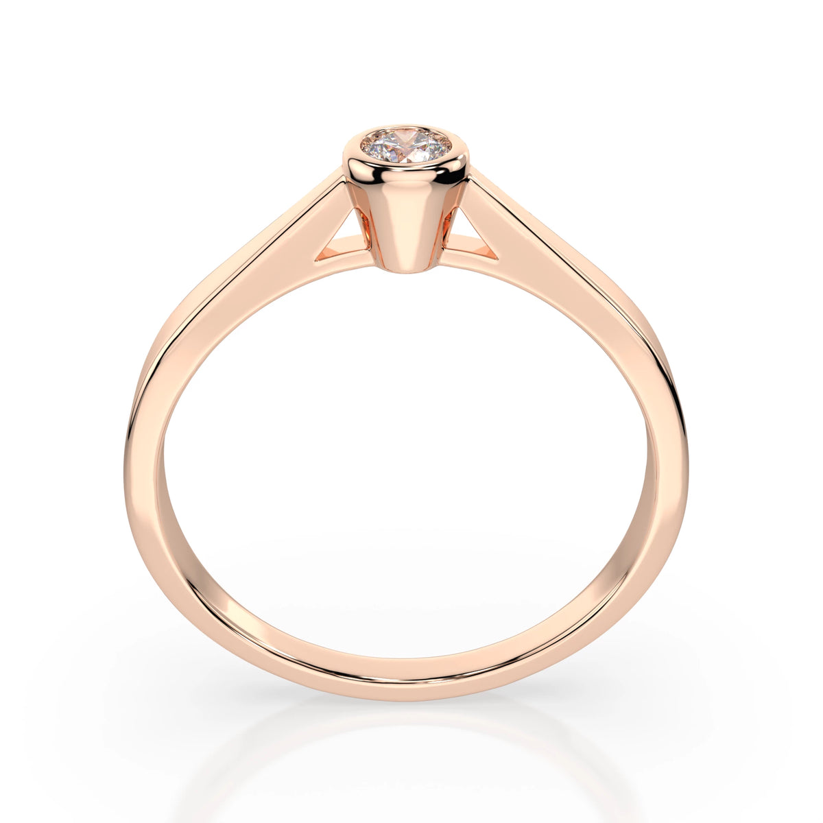 Inel de Logodnă Solitaire din Aur, Diamant Rotund Briliant 0,05 CT