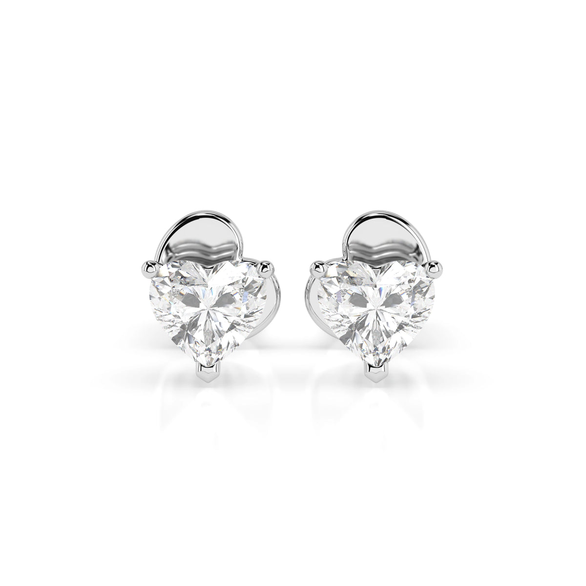 Cercei din Aur cu Diamante, Forma Inimă, 0,60 CT