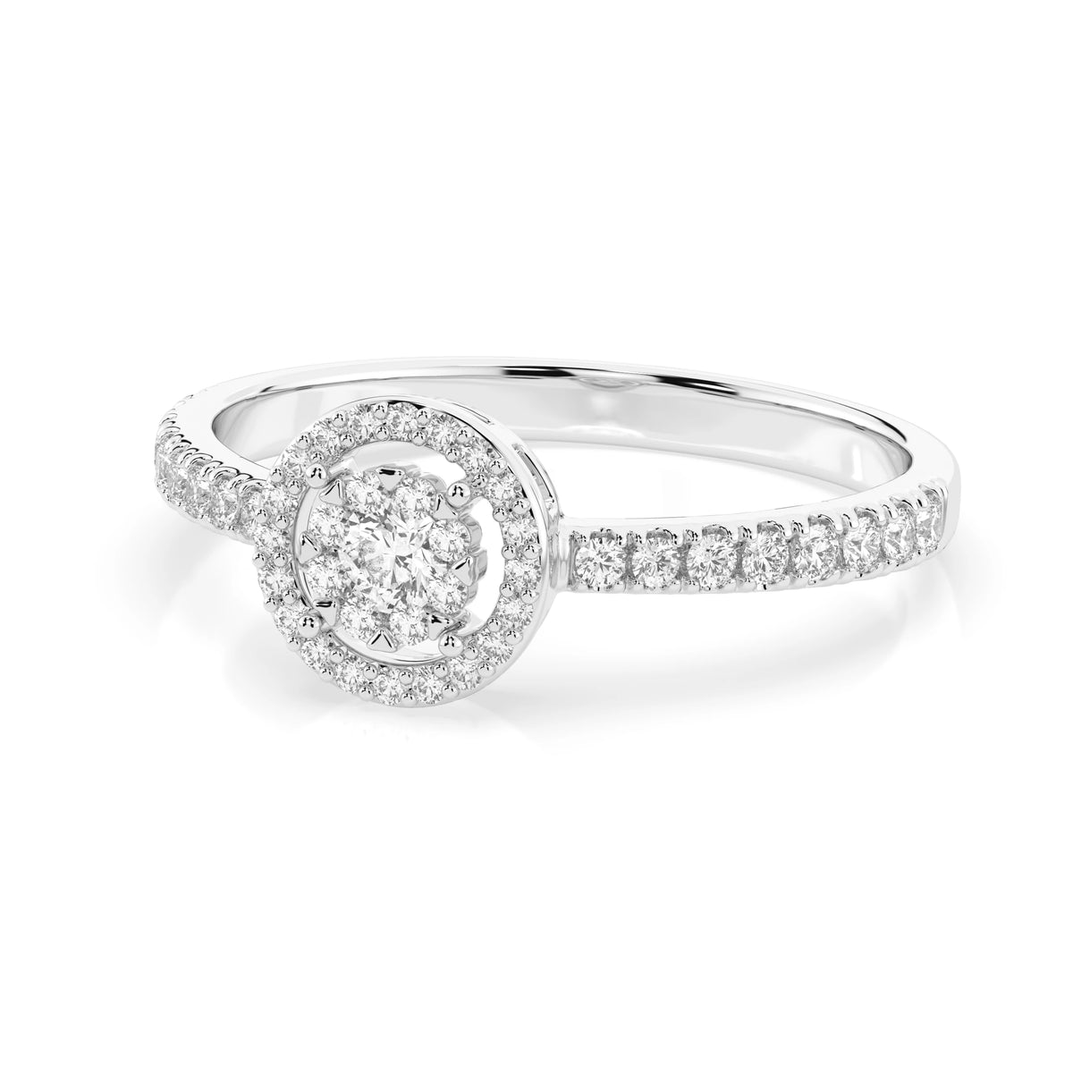 Inel din Aur cu Diamante, Forma Rotund Briliant, 0,27 CT