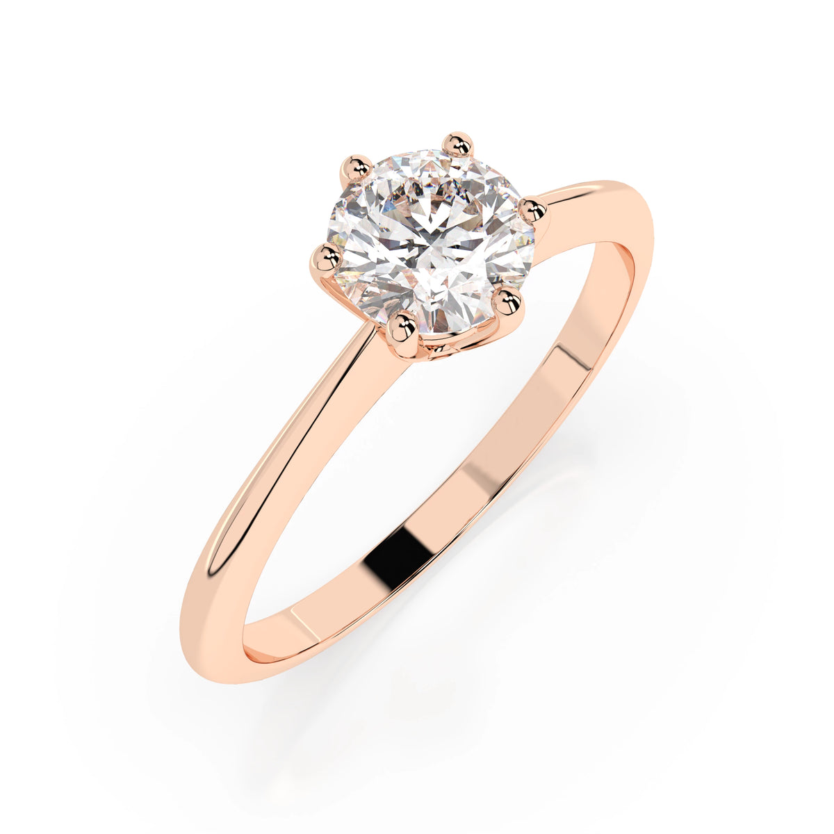 Inel de Logodnă Solitaire din Aur, Diamant Rotund Briliant 0,35 CT
