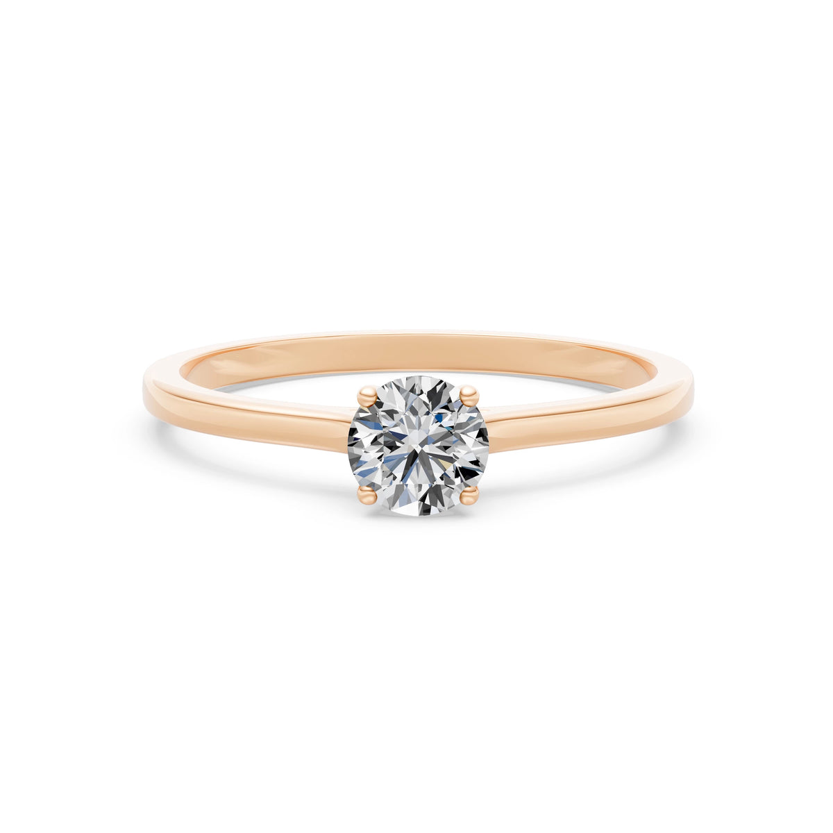 Inel de Logodnă Solitaire din Aur, Diamant Rotund Briliant 0,50 CT