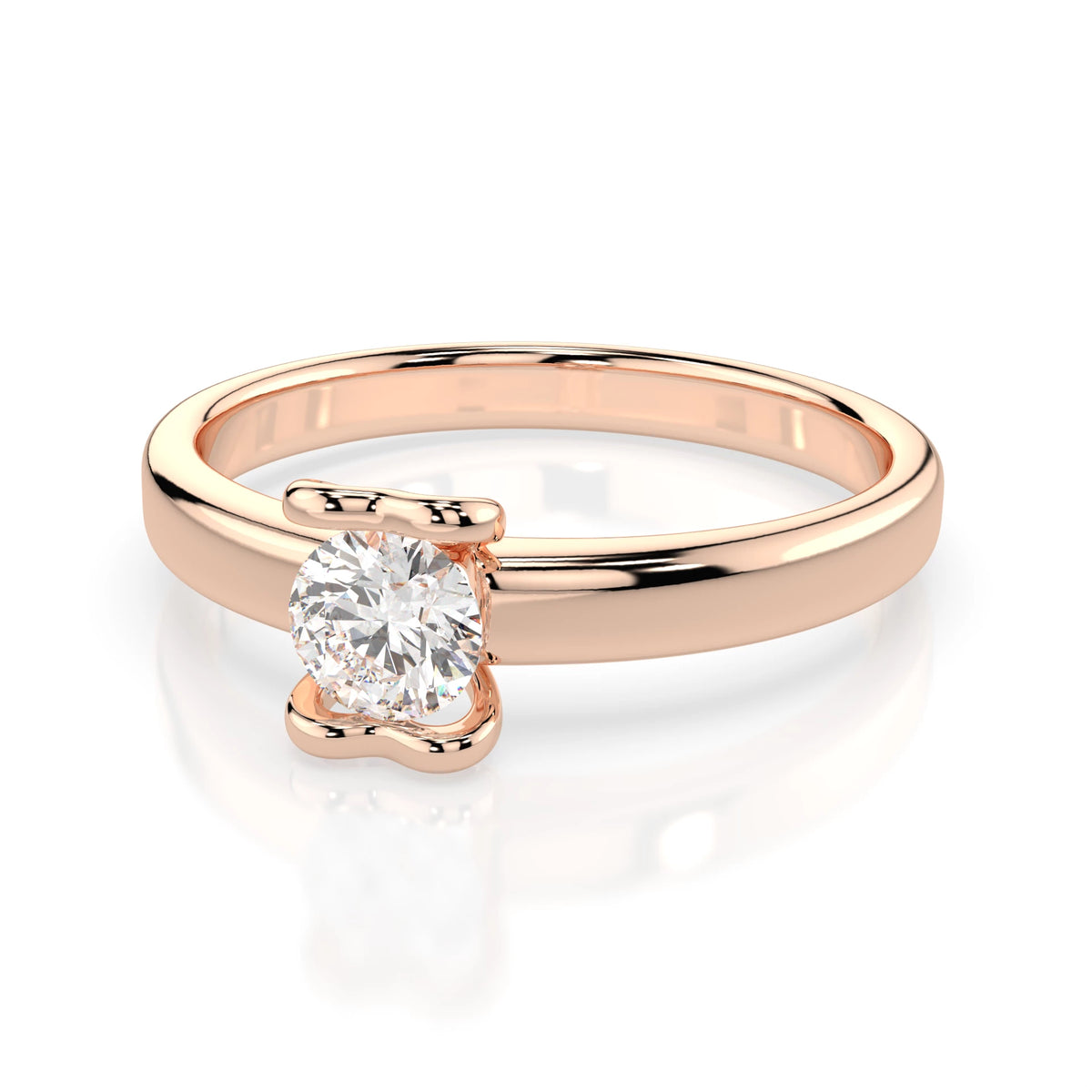 Inel de Logodnă Solitaire din Aur, Diamant Rotund Briliant 0,30 CT