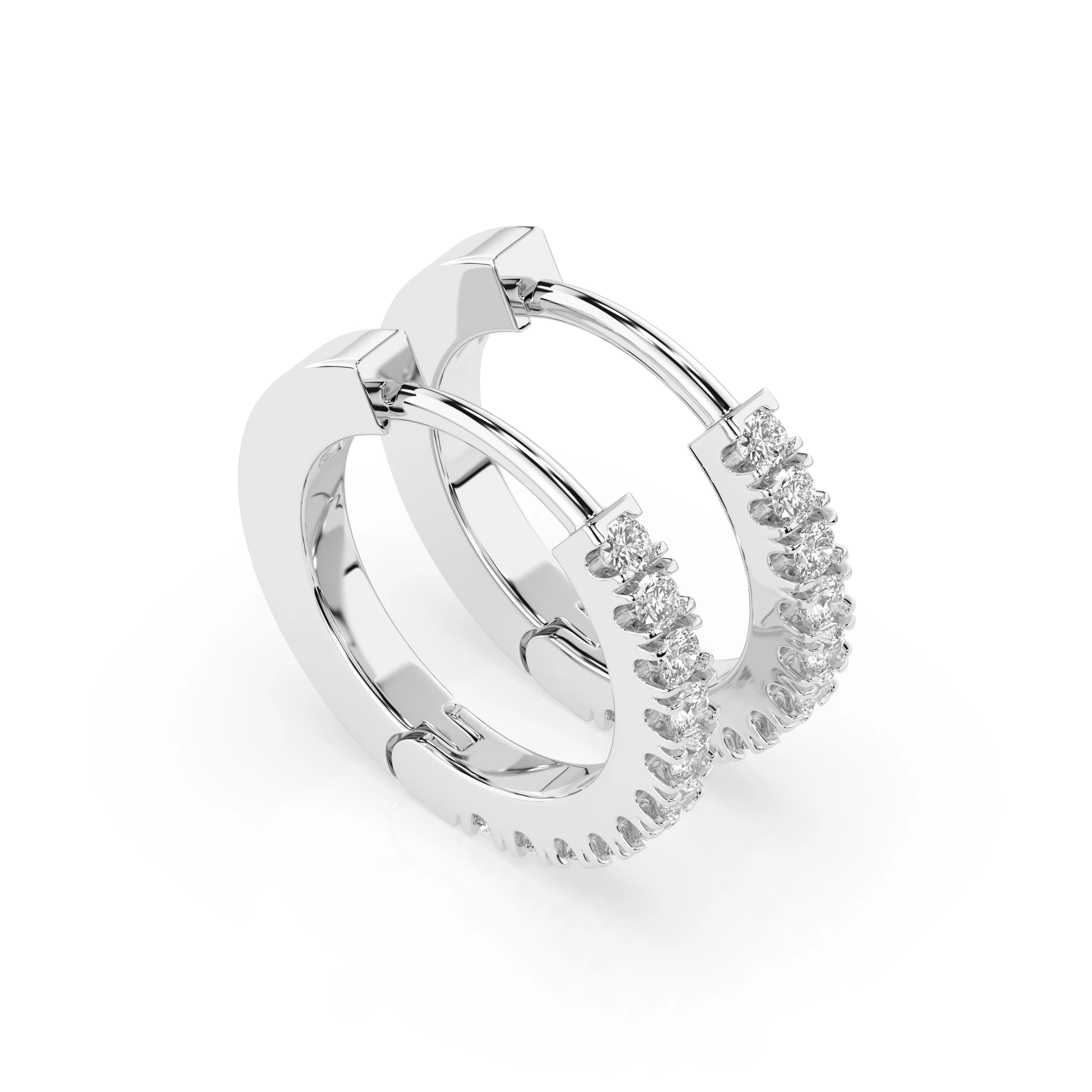 Cercei din Aur cu Diamante Rotunde Briliant 0.22 CT