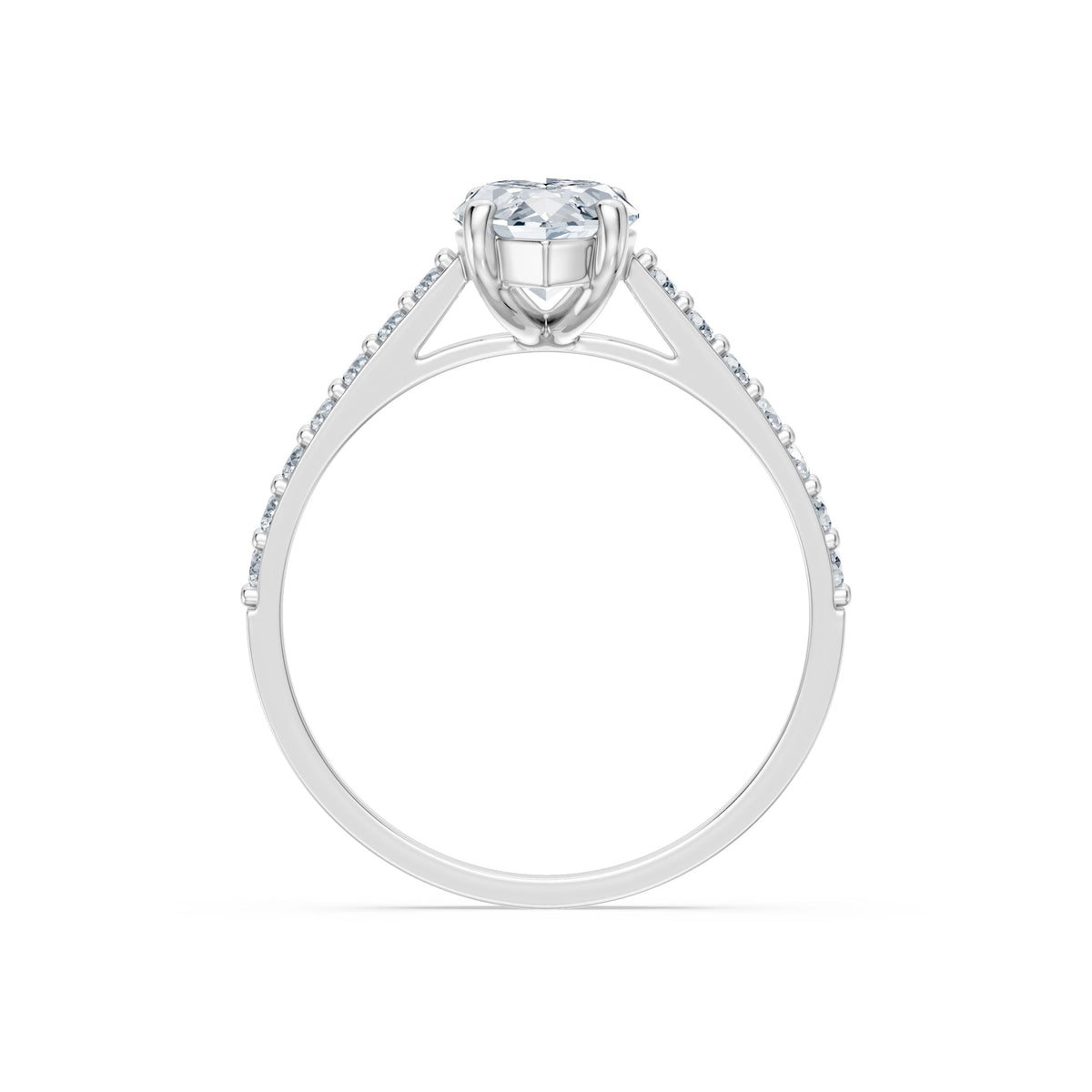 Inel de Logodnă din Aur cu Diamant Central Marquise și Diamante Laterale 1,78 CT