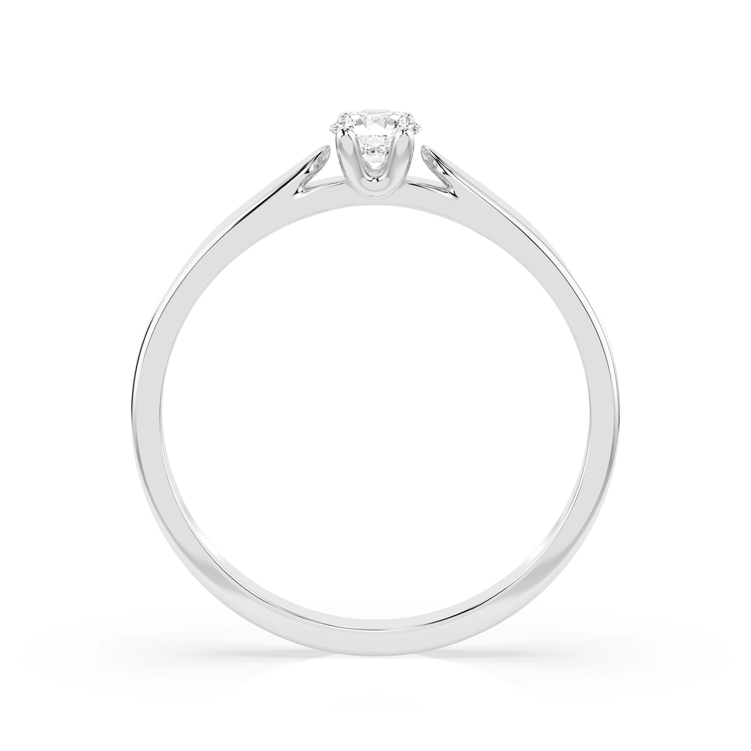 Inel de Logodnă Solitaire din Aur, Diamant Rotund Briliant 0.15 CT