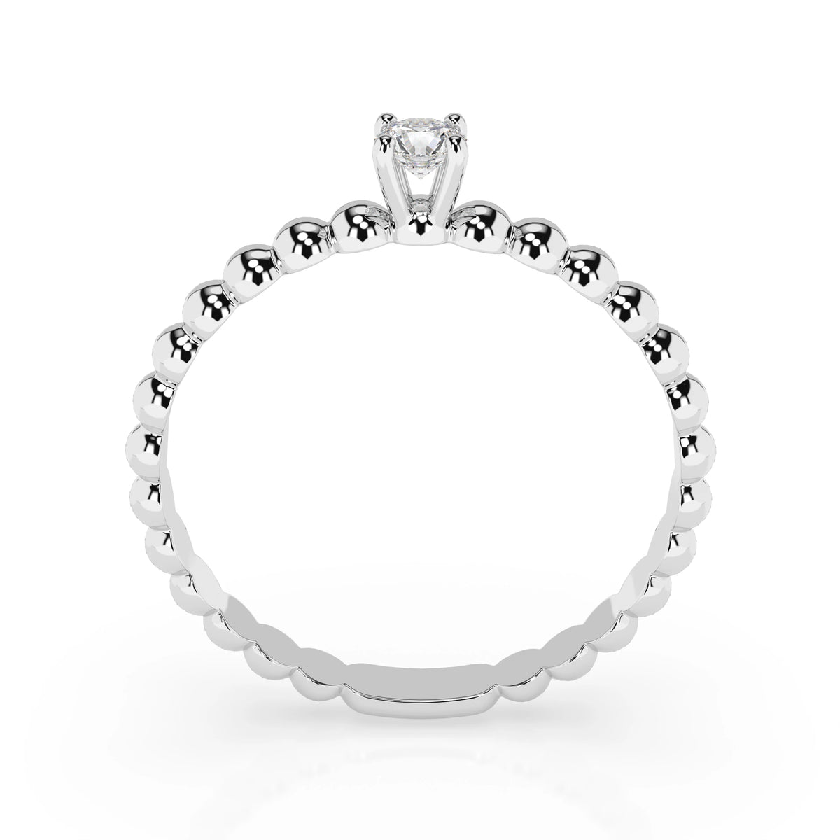 Inel de Logodnă Solitaire din Aur, Diamant Rotund Briliant 0,06 CT