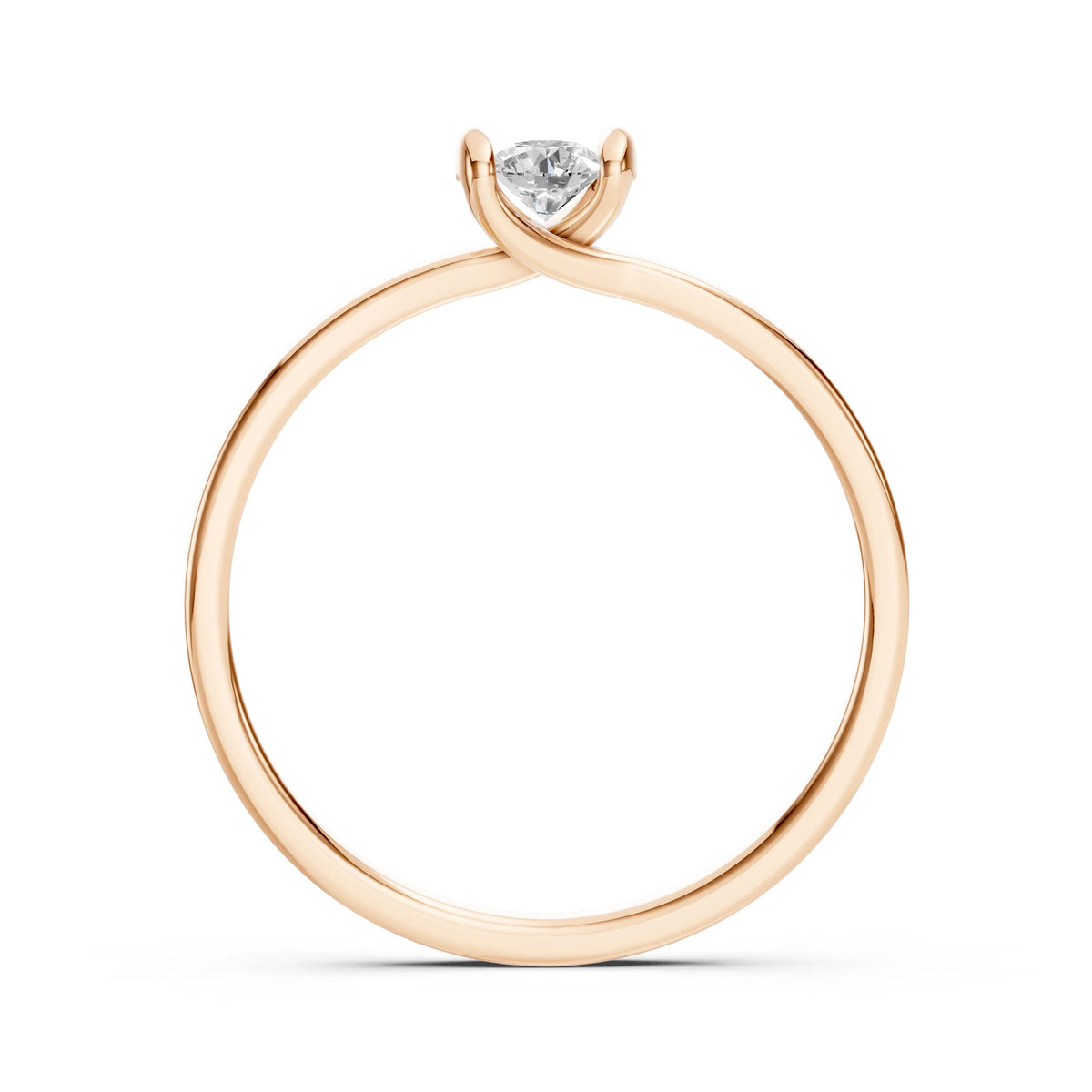 Inel de Logodnă Solitaire din Aur, Diamant Rotund Briliant 0,20 CT