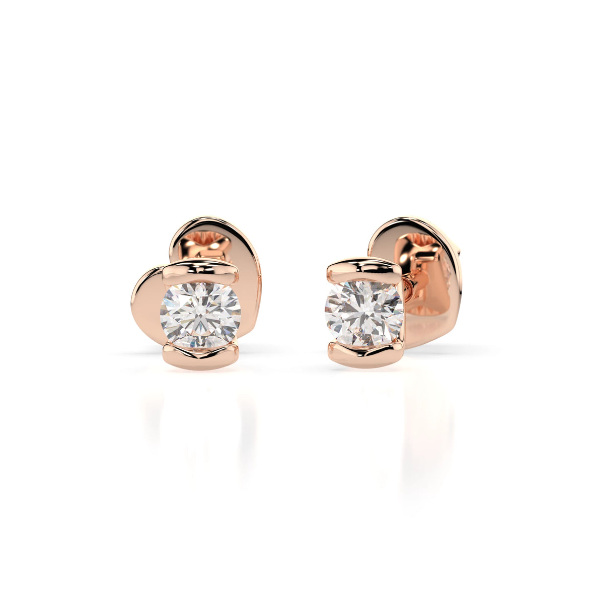 Cercei din Aur cu Diamante, Forma Rotund Briliant, 0,20 CT