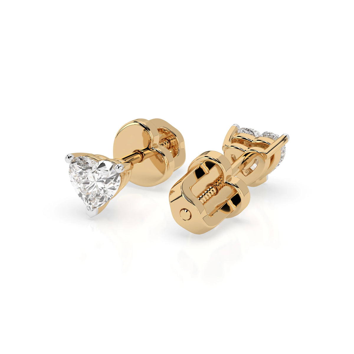 Cercei din Aur cu Diamante, Forma Inimă, 0,60 CT