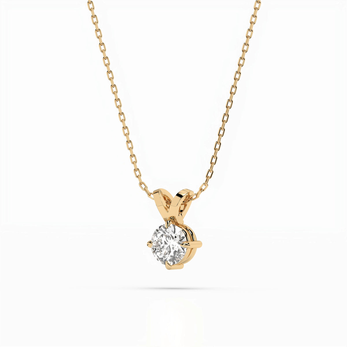 Colier din Aur cu Diamant, Forma Rotund Briliant, 0,50 CT