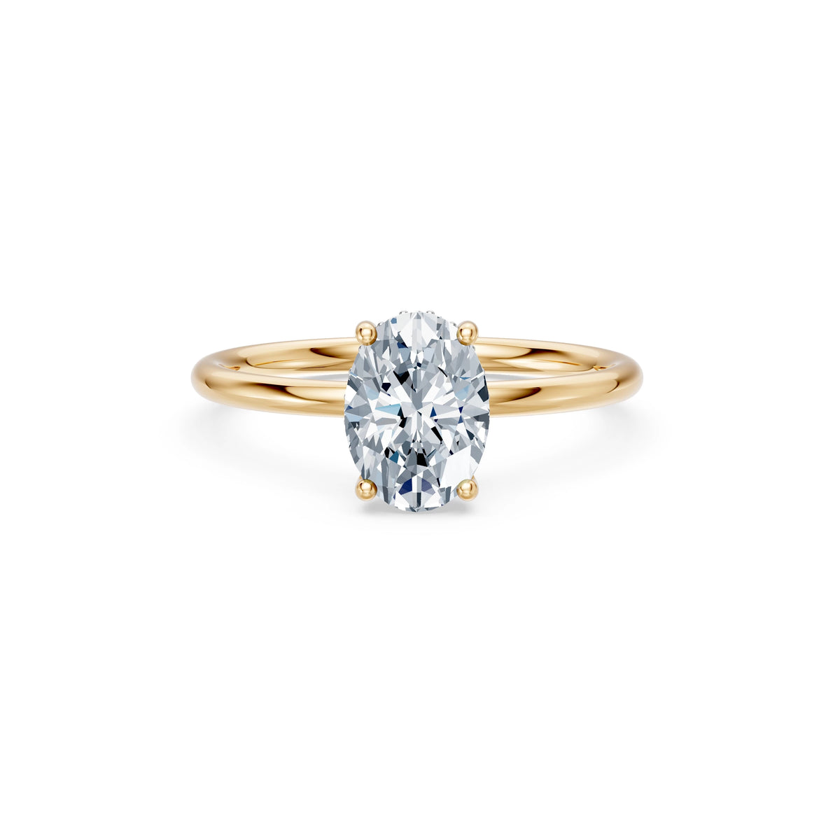 Inel de Logodnă Solitaire din Aur, Diamant Oval 1,50 CT