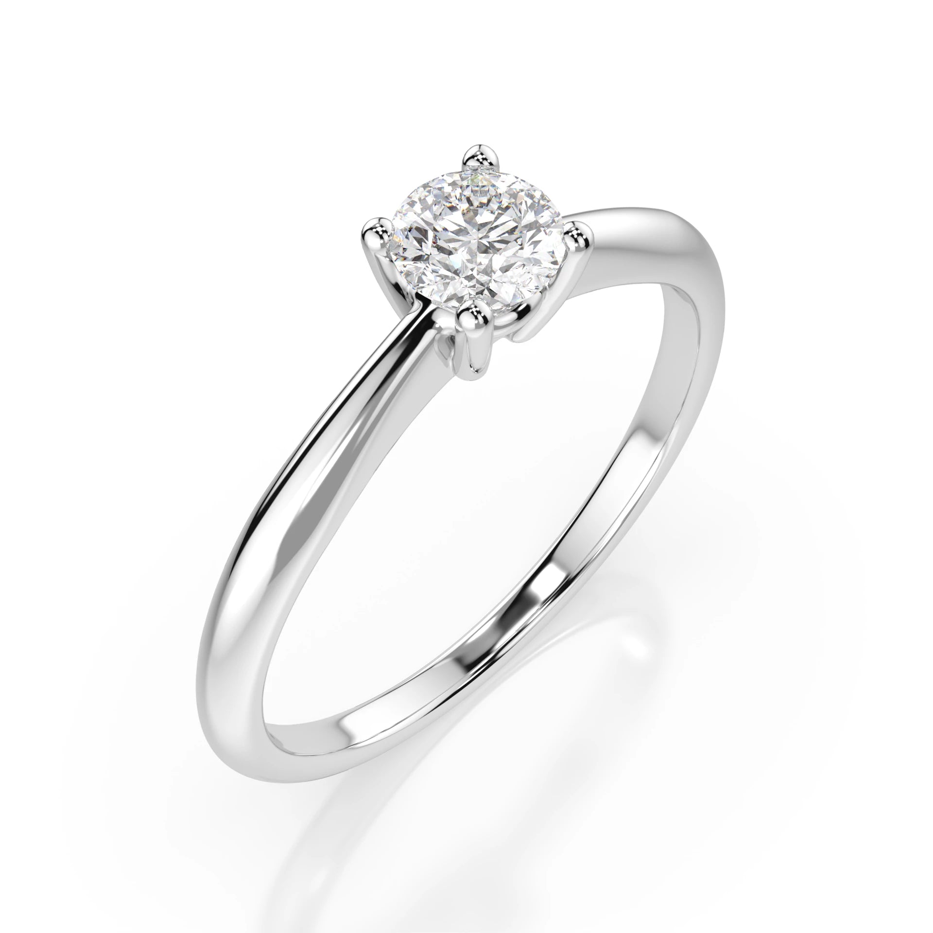Inel de Logodnă Solitaire din Aur, Diamant Rotund Briliant 0.30 CT