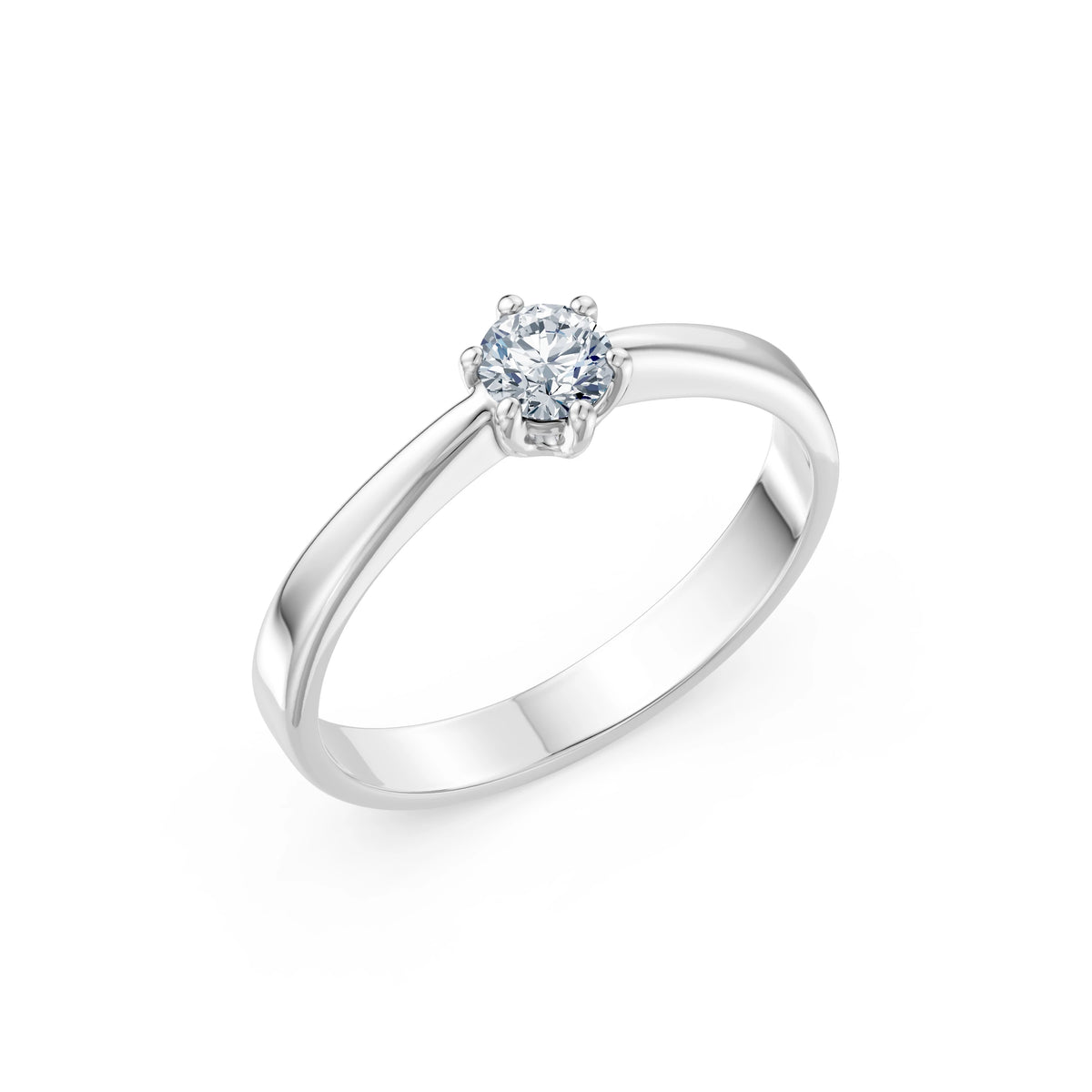 Inel de Logodnă Solitaire din Aur, Diamant Rotund Briliant 0,30 CT