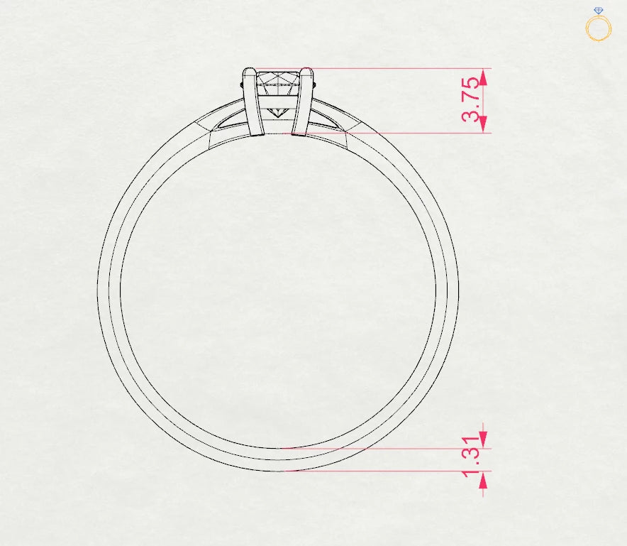 Inel de Logodnă Solitaire din Aur, Diamant Rotund Briliant 0,25 CT