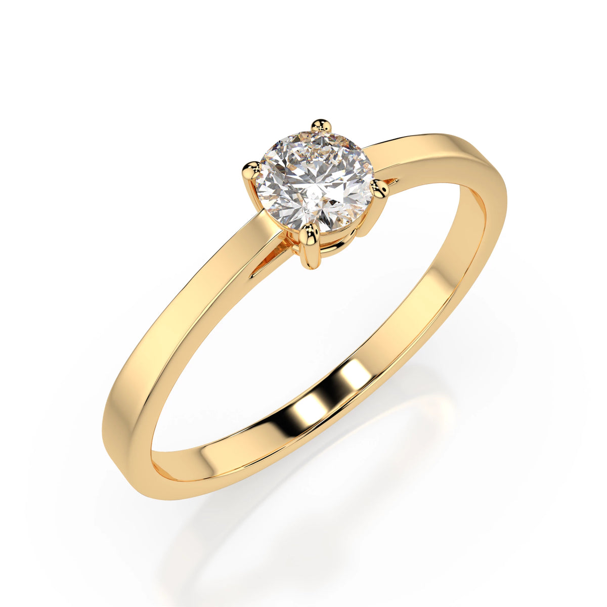 Inel de Logodnă Solitaire din Aur, Diamant Rotund Briliant 0,25 CT