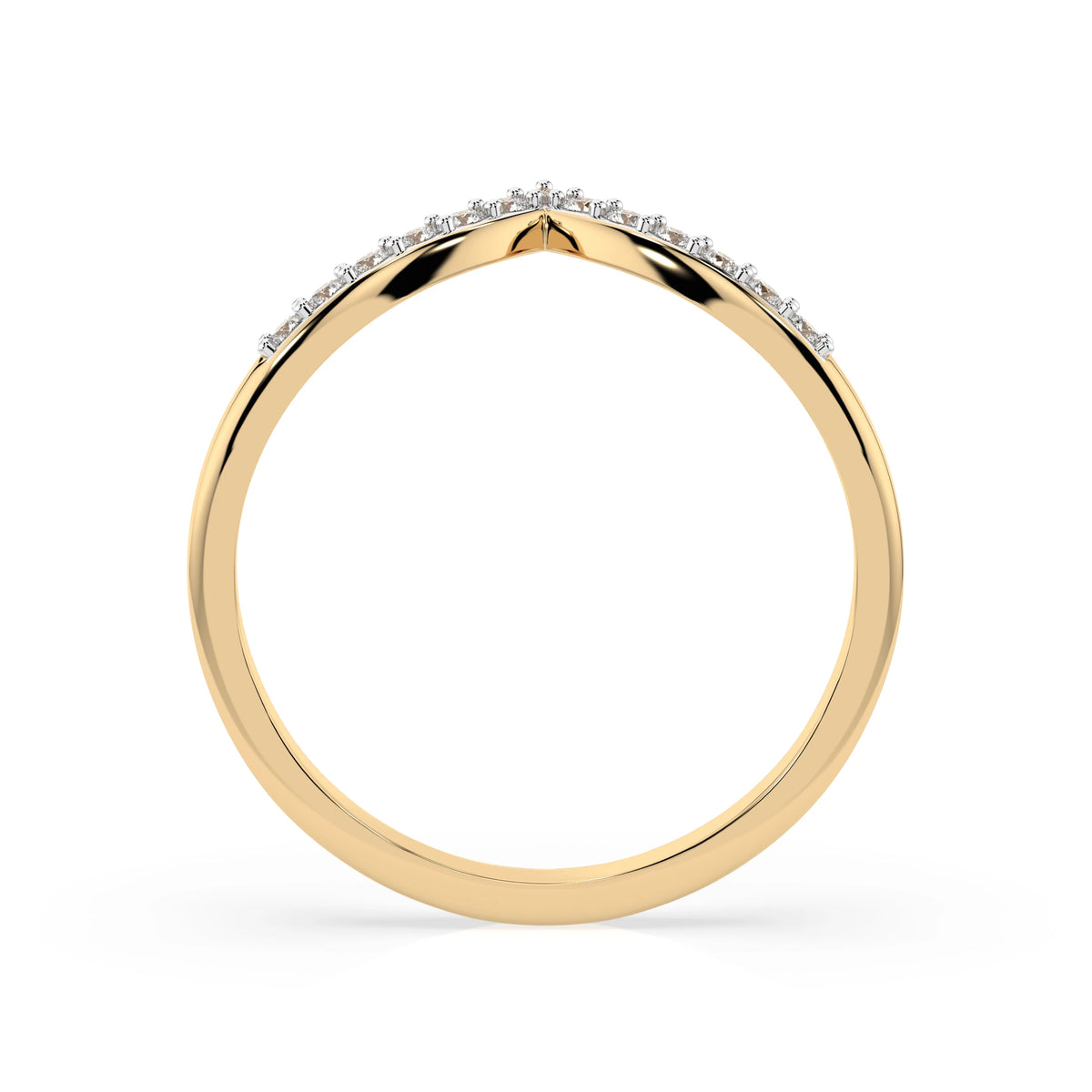 Inel din Aur cu Diamante, Forma Rotund Briliant, 0,13 CT