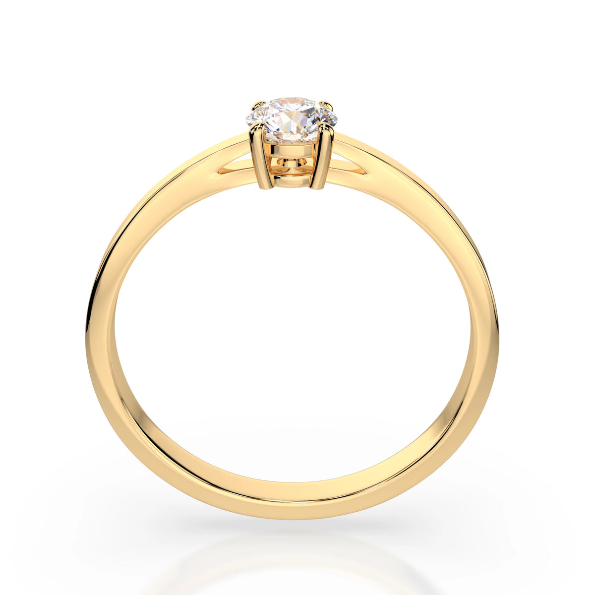Inel de Logodnă Solitaire din Aur, Diamant Rotund Briliant 0,25 CT