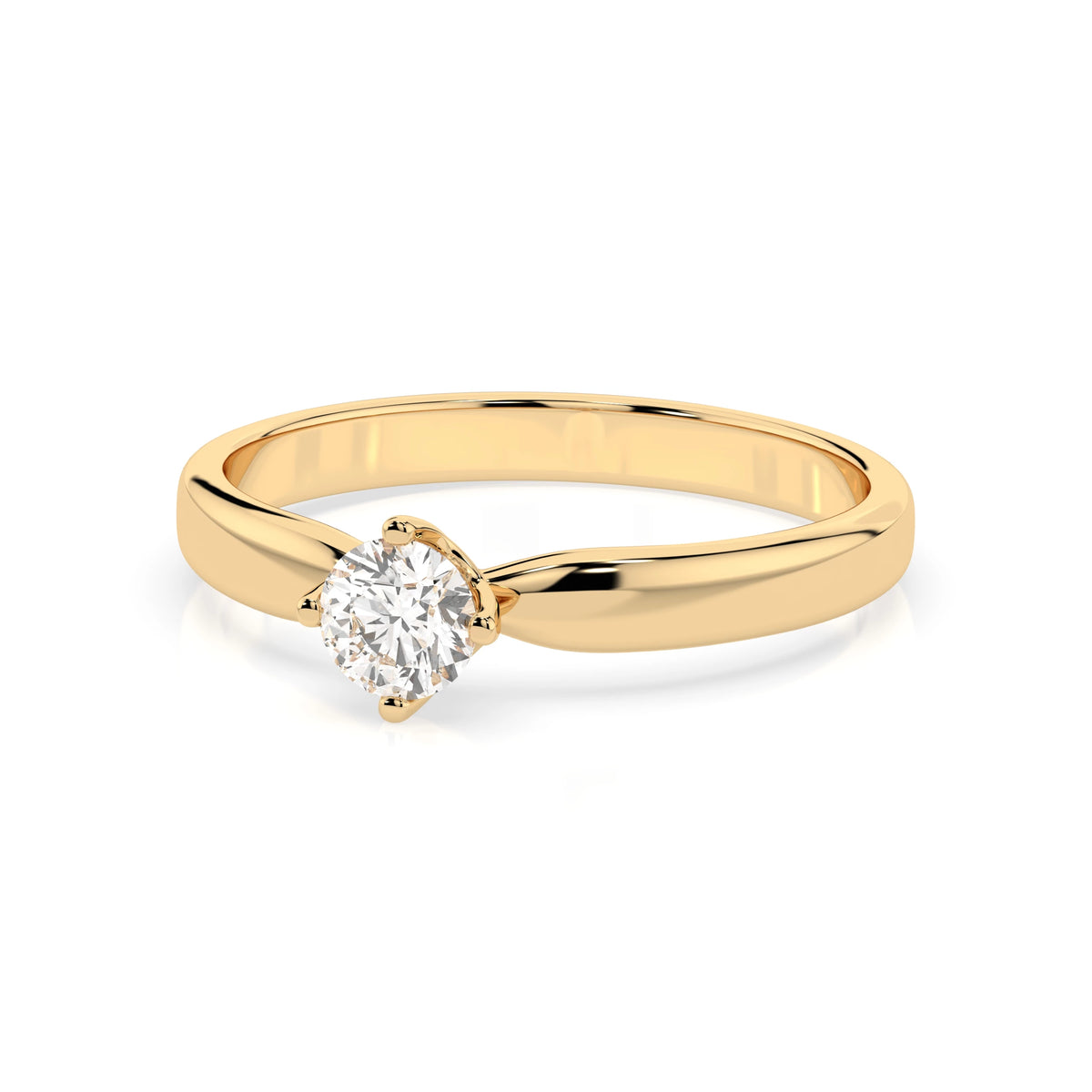 Inel de Logodnă Solitaire din Aur, Diamant Rotund Briliant 0,25 CT