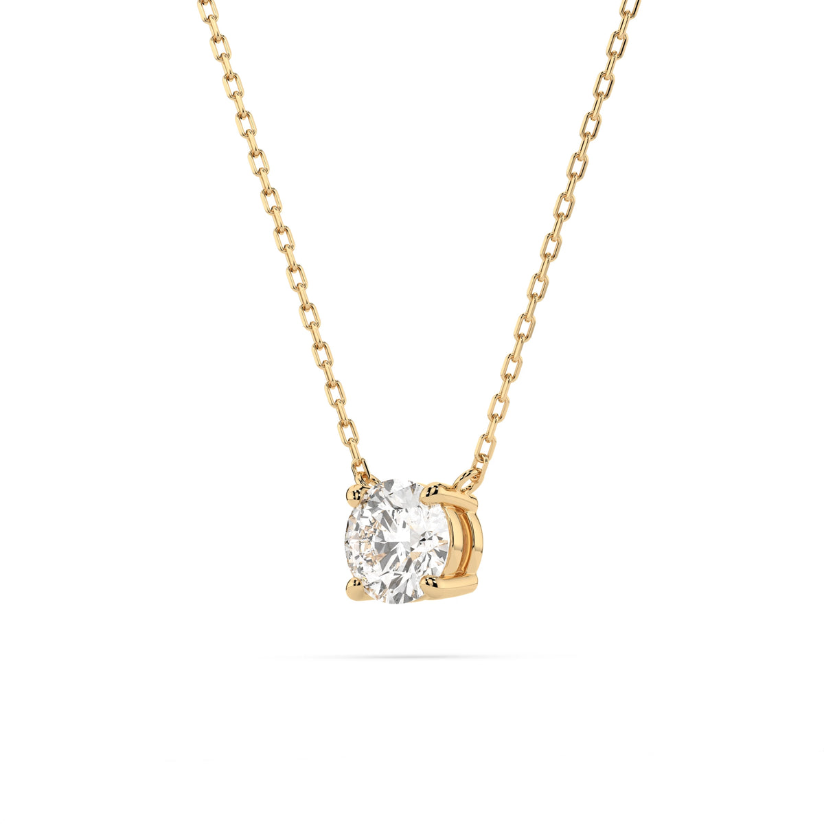 Colier din Aur cu Diamant, Forma Rotund Briliant, 0,50 CT