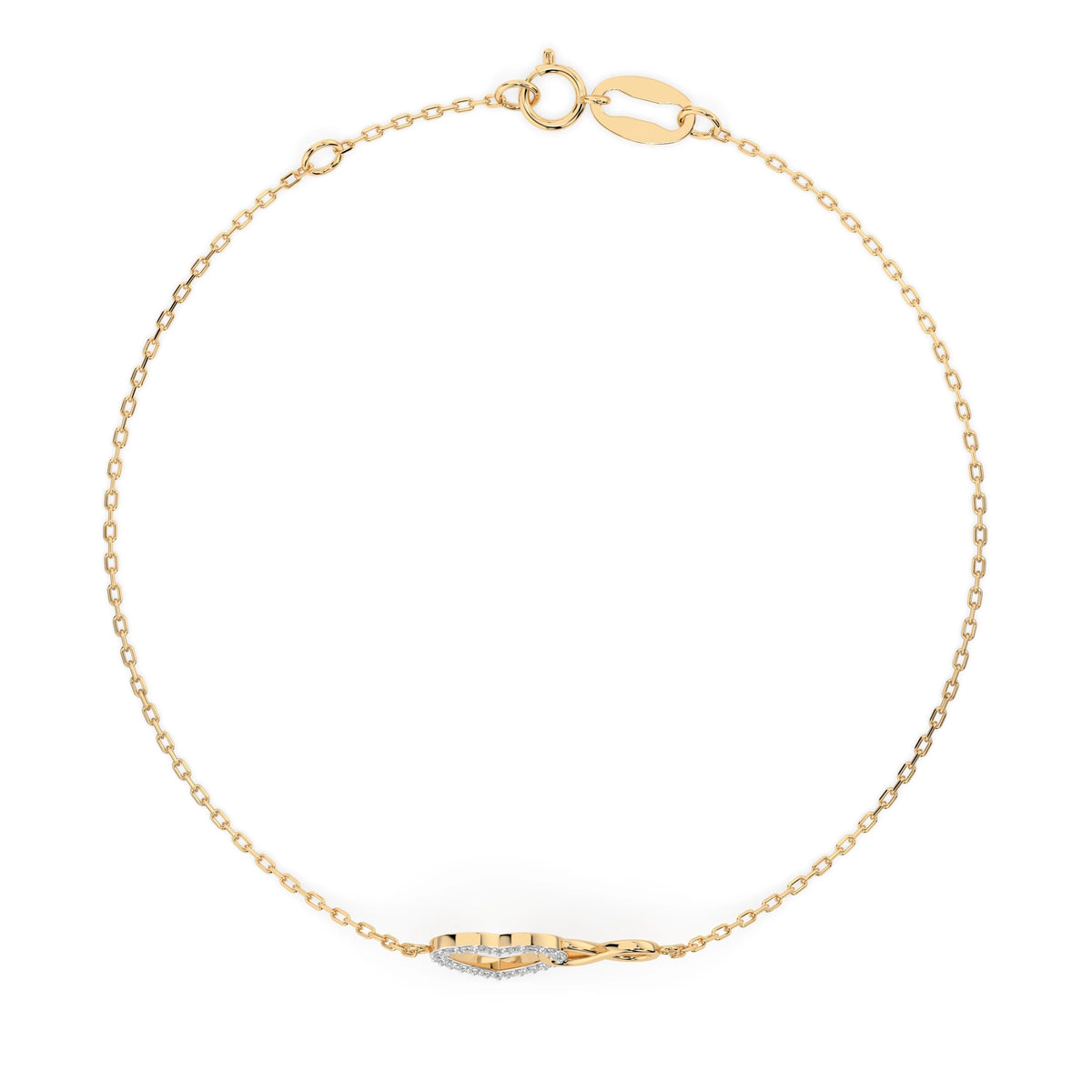 Brățară din Aur cu Diamante, Forma Rotund Briliant, 0,11 CT