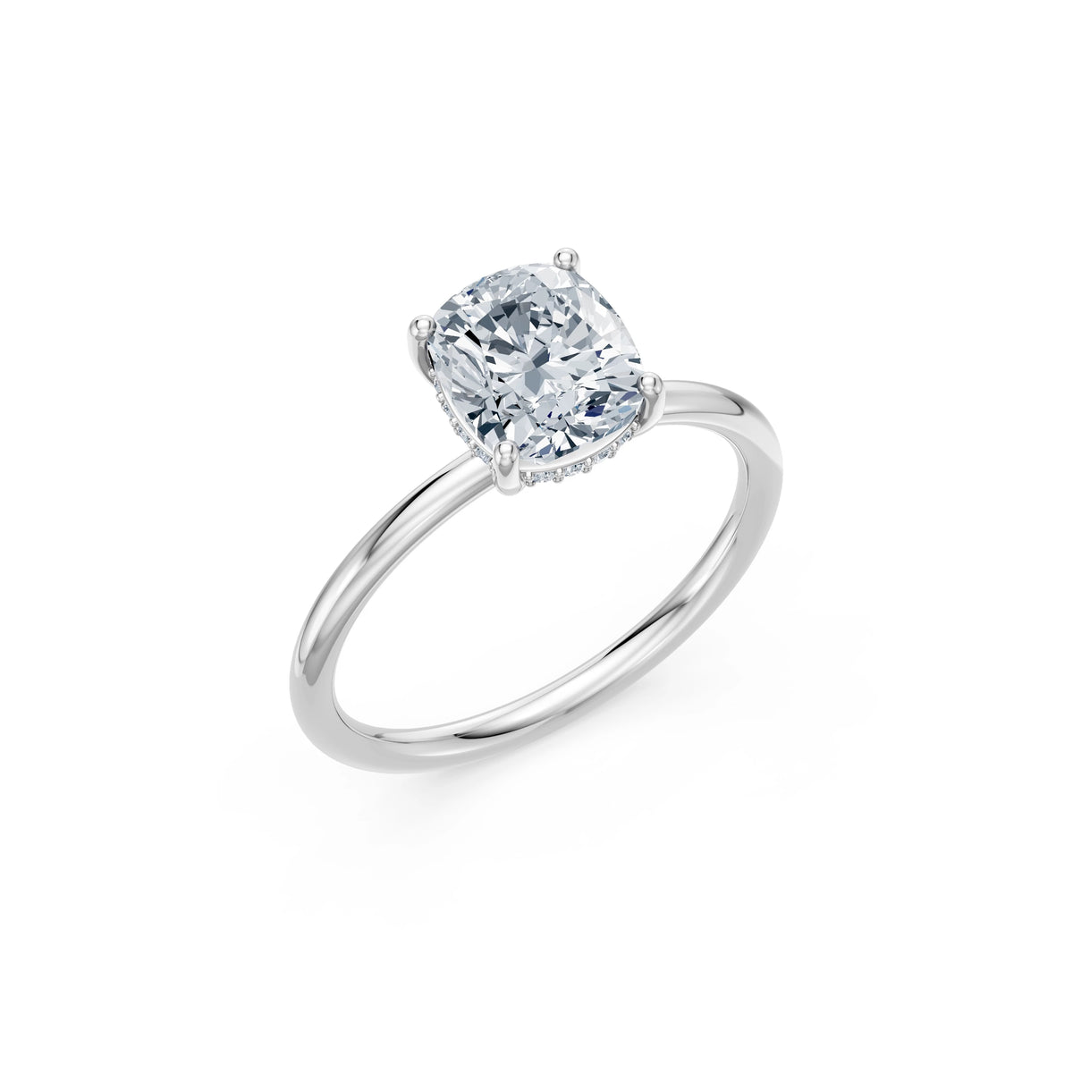 Inel de Logodnă Solitaire din Aur, Diamant Cushion 2,00 CT